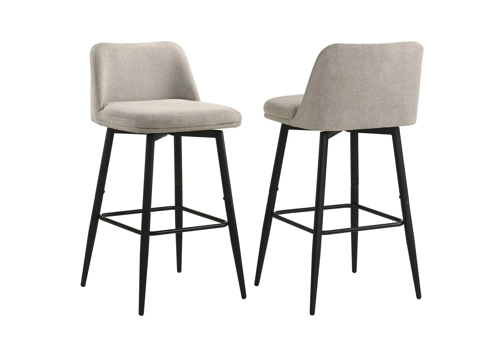 Mellor Fabric Upholstered Swivel Bar Chair Slate Brown (Set of 2)