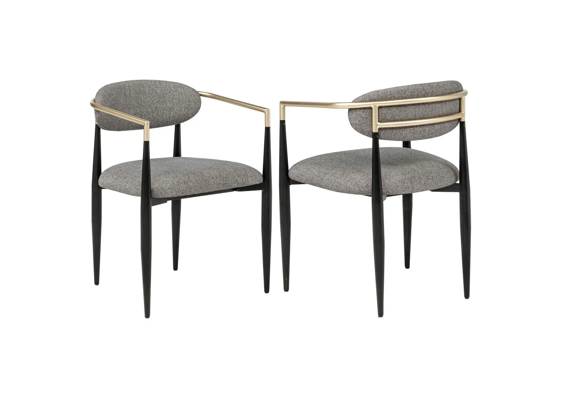 Bradbury Fabric Upholstered Dining Arm Chair Grey (Set of 2)