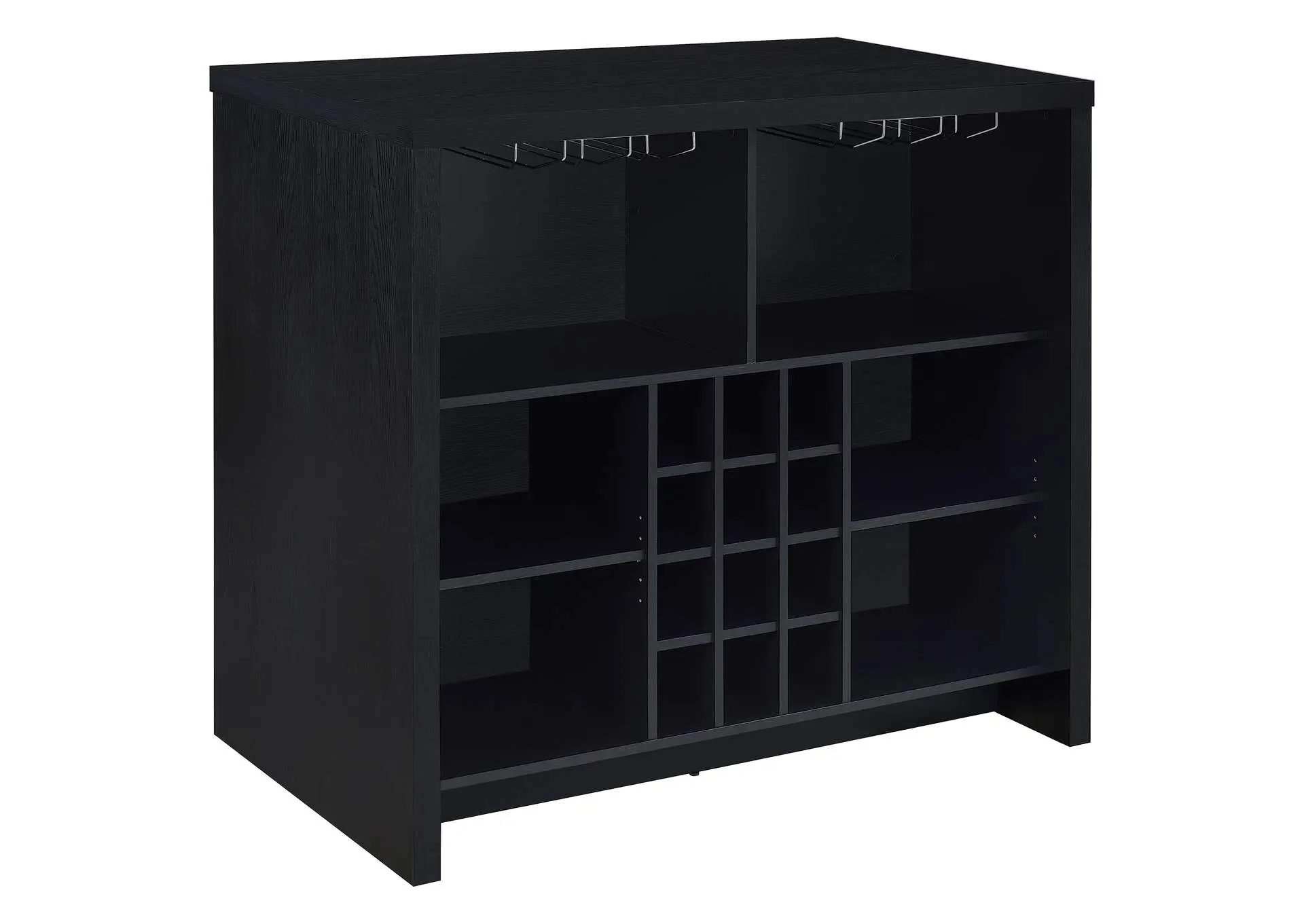 Topanga Engineered Wood Freestanding Home Bar Black