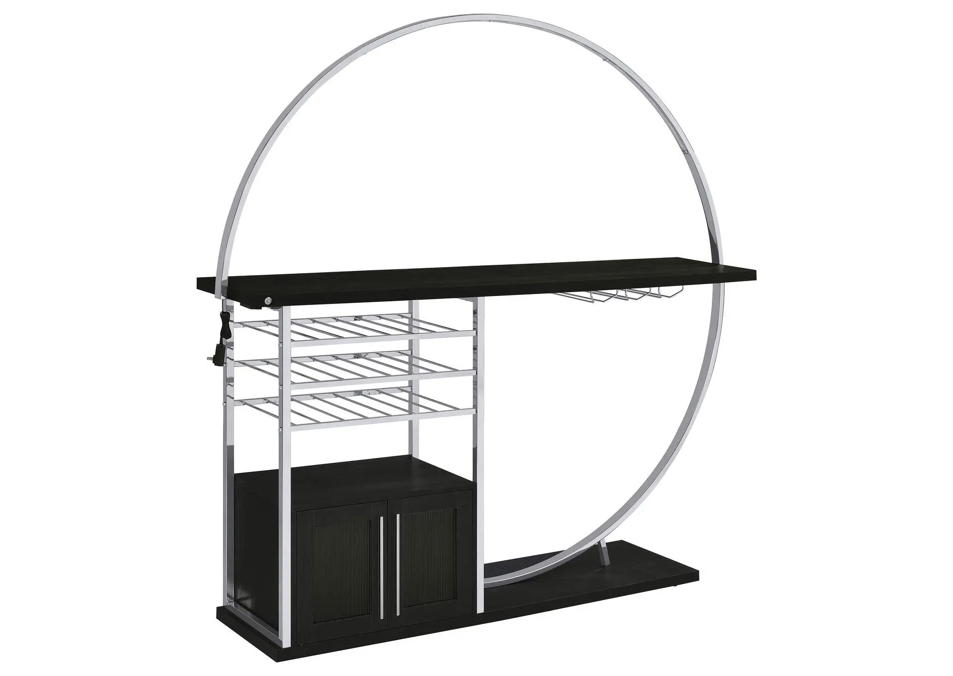 Risley 2-door Circular LED Wine Cabinet Dark Charcoal