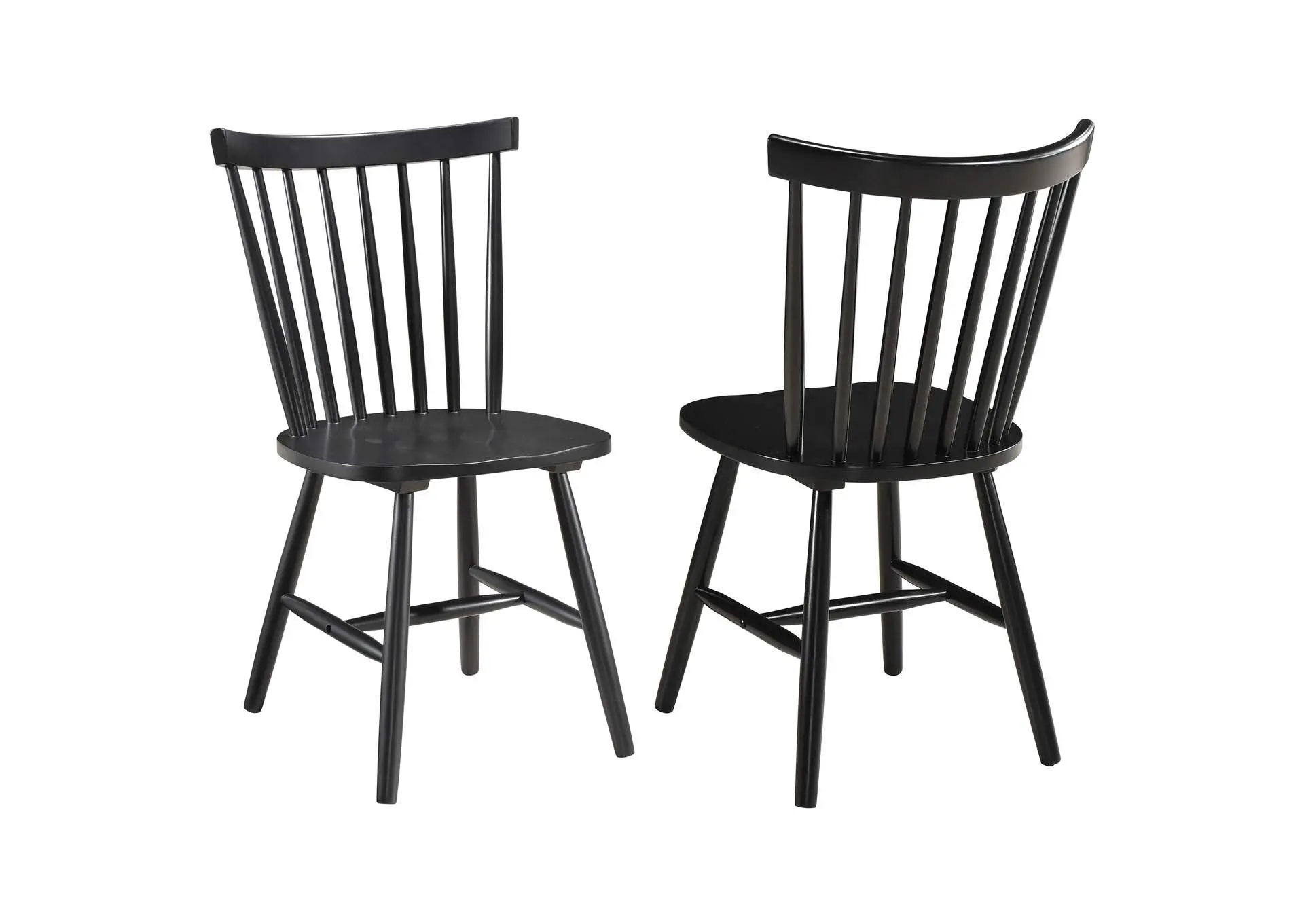 Hollyoak Windsor Wood Dining Side Chair Black (Set of 2)