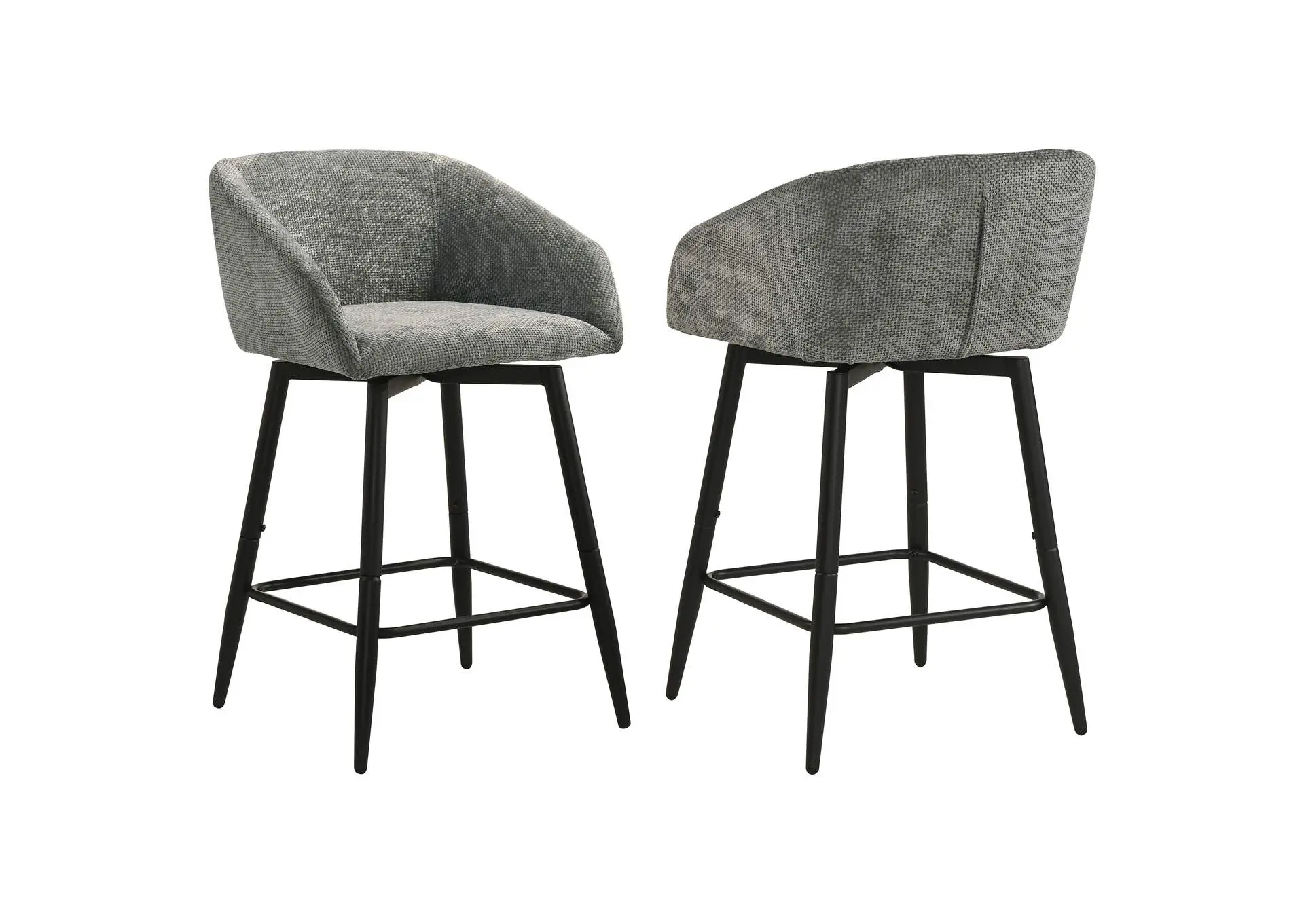 Rainer Fabric Upholstered Swivel Counter Height Chair Charcoal (Set of 2)