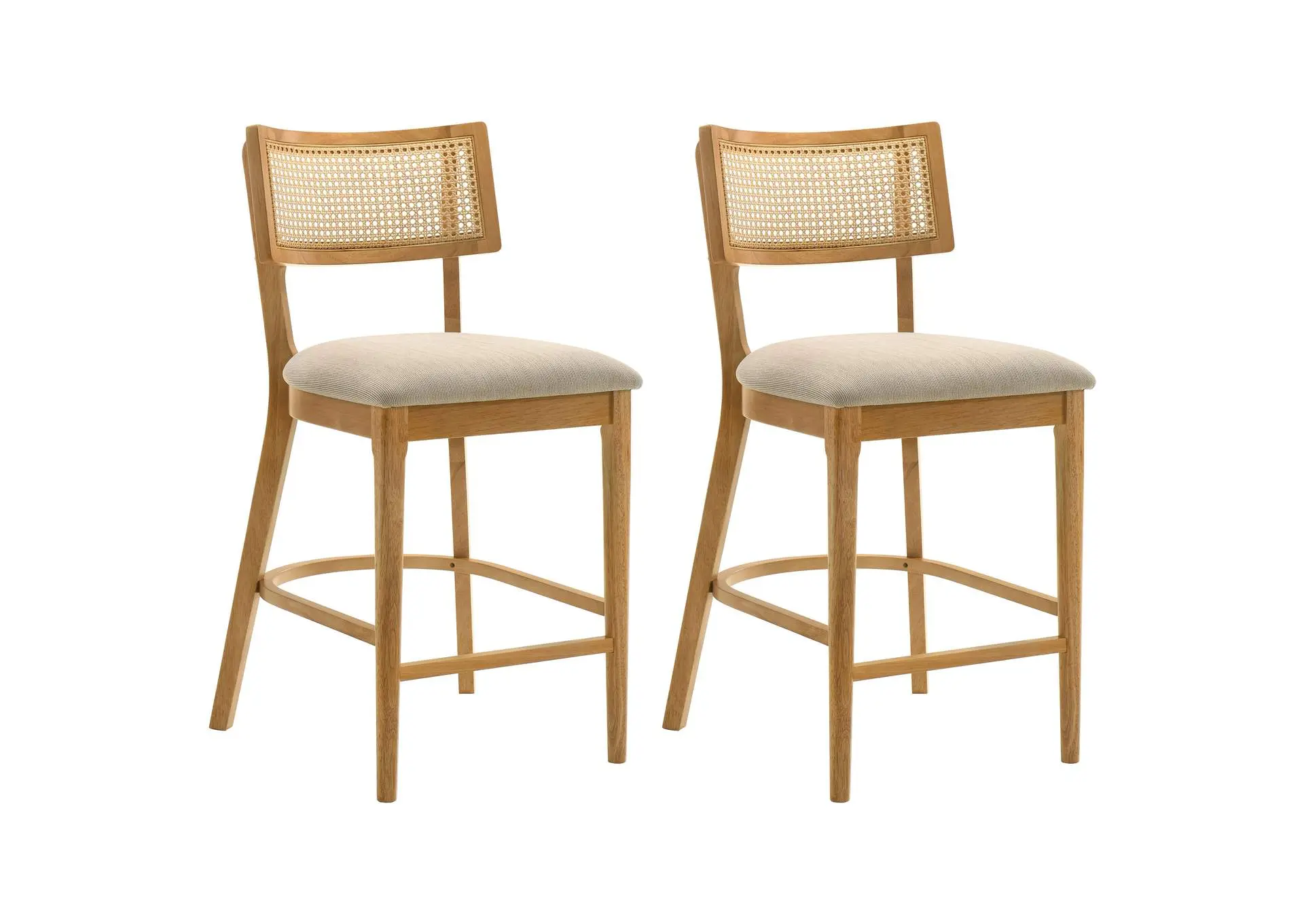 Fabra Cane Back Counter Height Chair Honey Wheat (Set of 2)