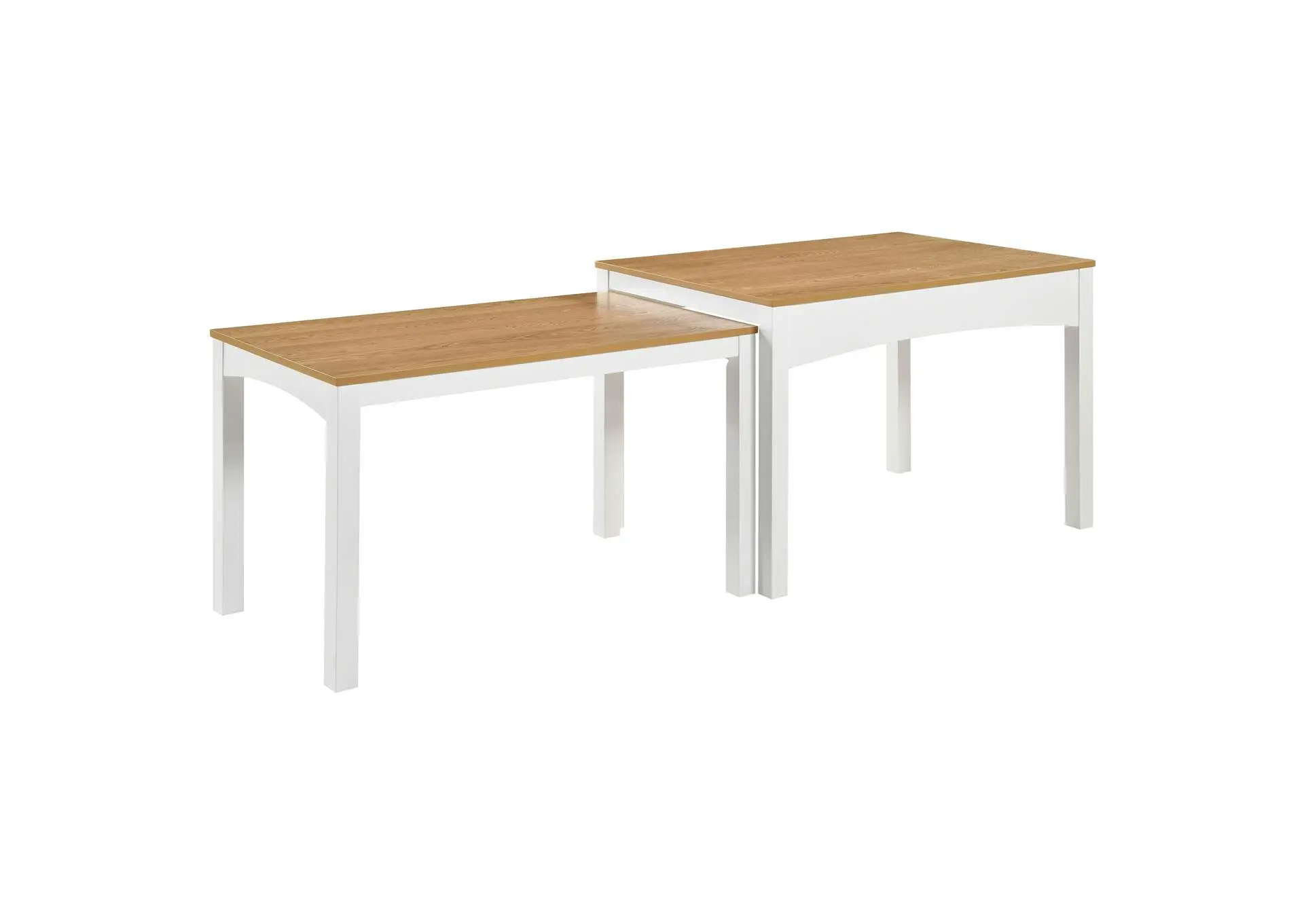 Sykes 47-inch 2-piece Nesting Dining Table Natural and White