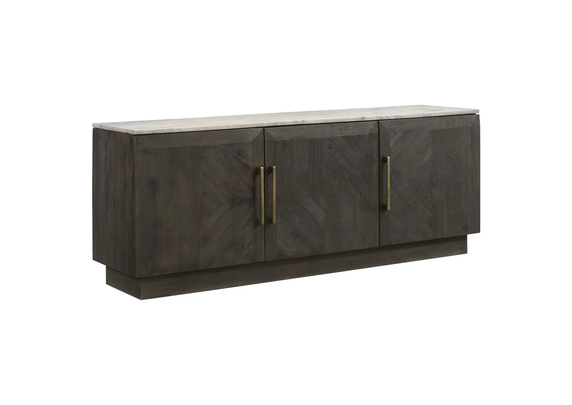Dennis 3-door Marble Top Sideboard Buffet Tobacco Grey