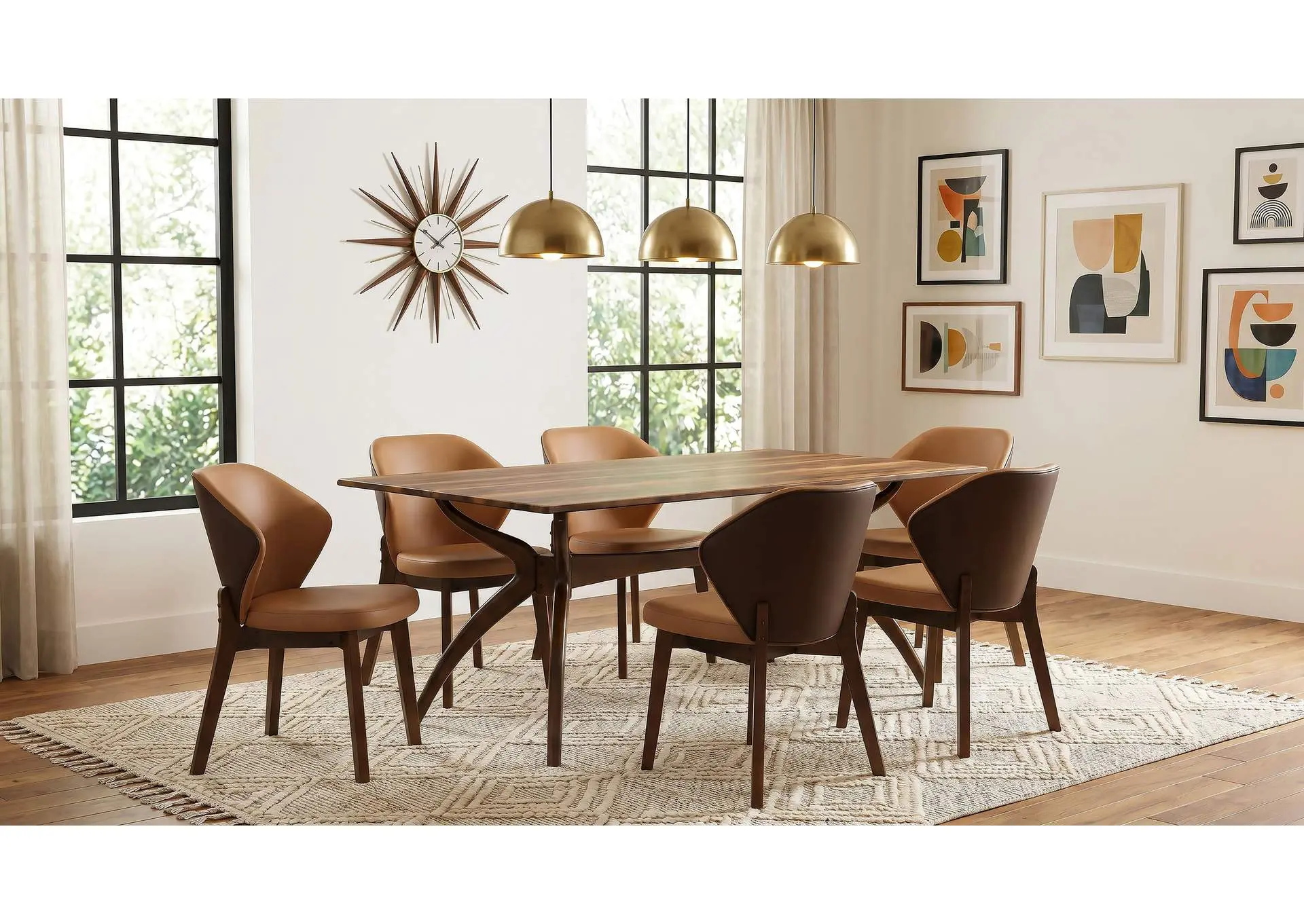 Randolph 7-piece Smart Top Rectangular Dining Set Sheesham and Brown