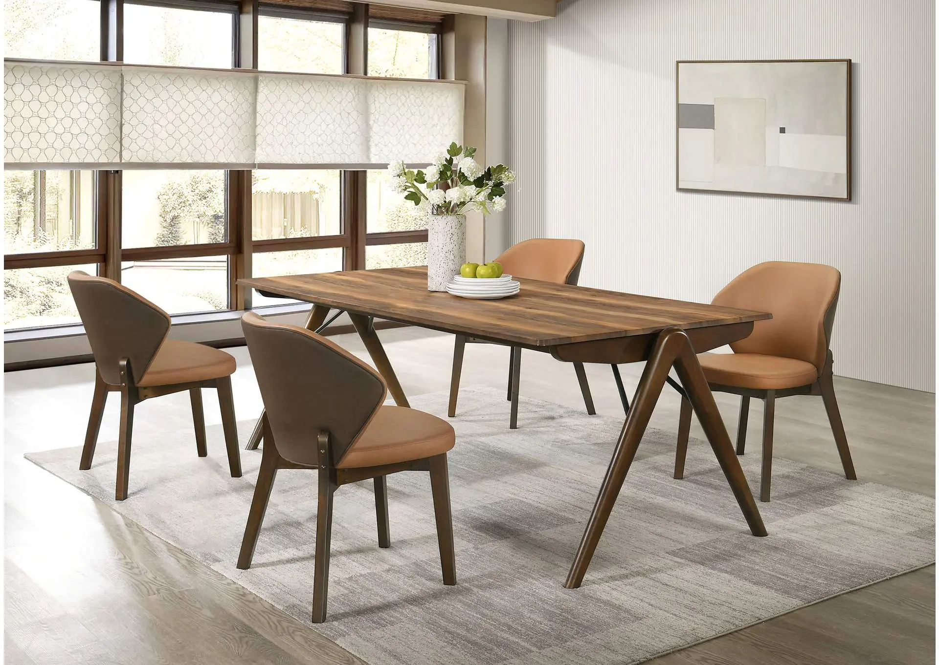 Randolph 5-piece Smart Top Rectangular Dining Set Sheesham and Brown