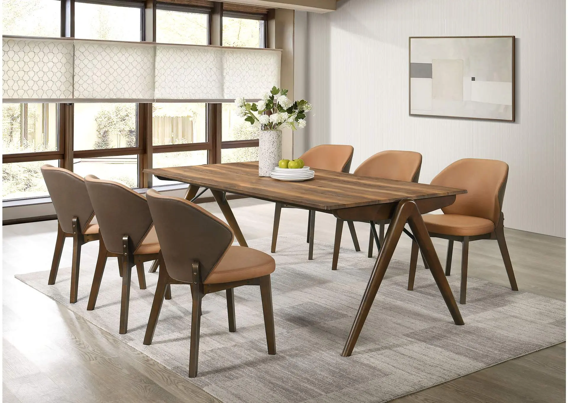 Randolph 7-piece Smart Top Rectangular Dining Set Sheesham and Brown
