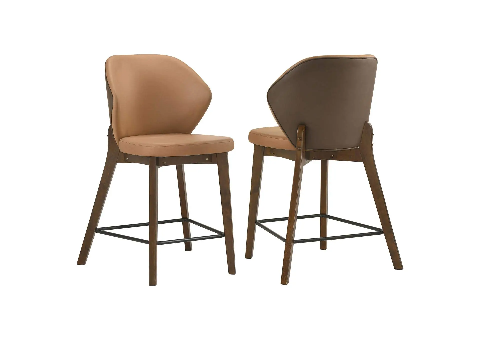 Randolph Upholstered Counter Height Chair Butterscotch and Brown (Set of 2)