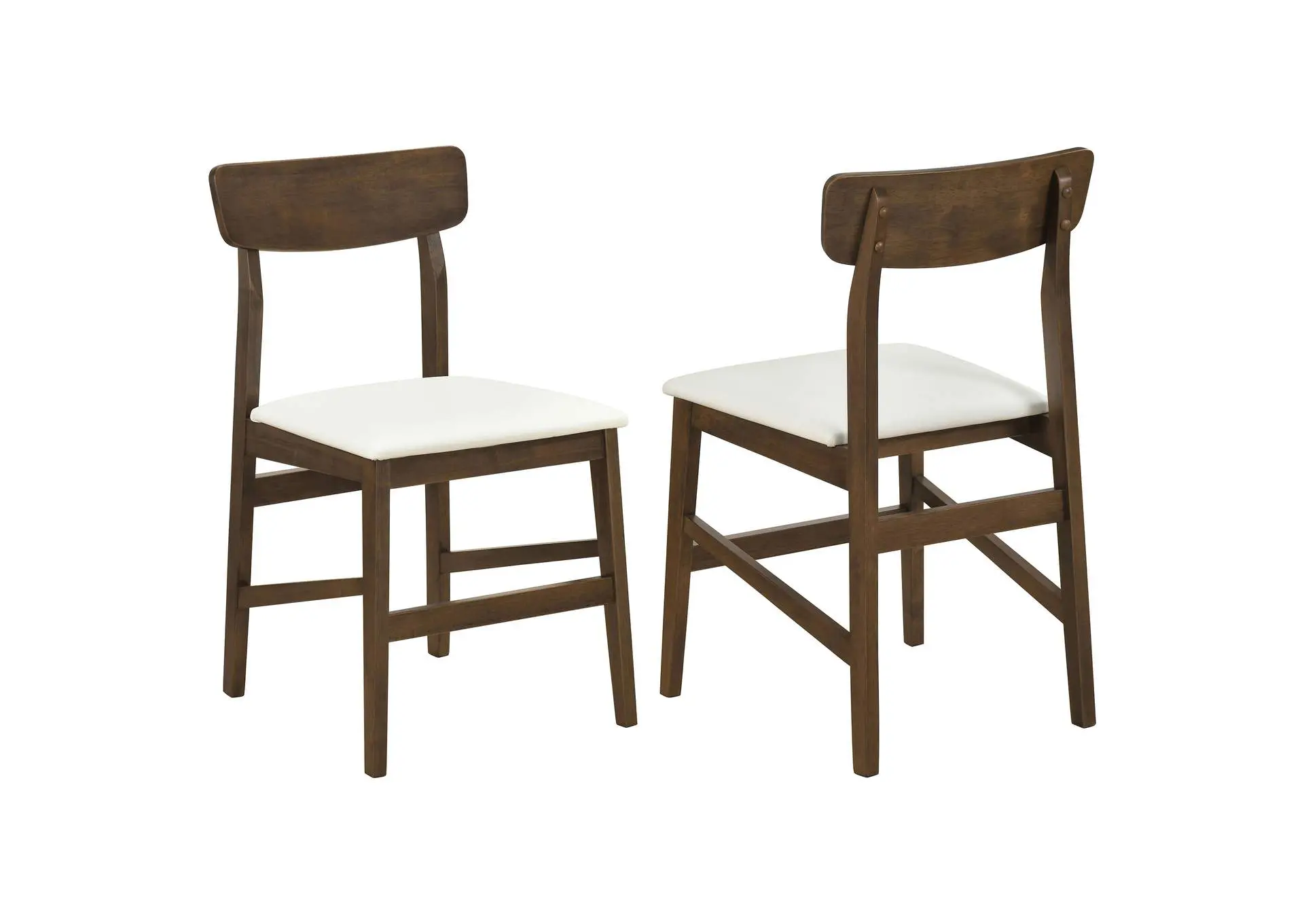 Merrin Dining Side Chair Off White and Walnut (Set of 2)