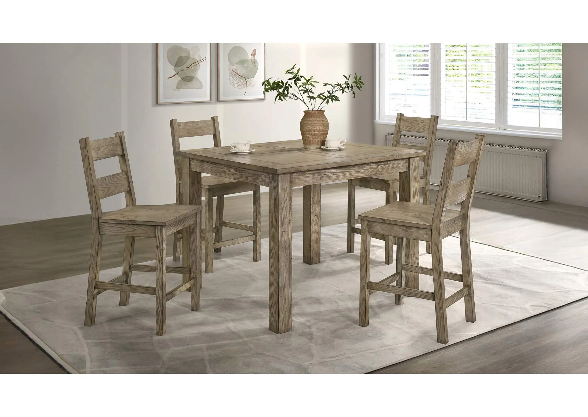 Cardova 5-piece Counter Height Dining Table Set Vineyard Oak