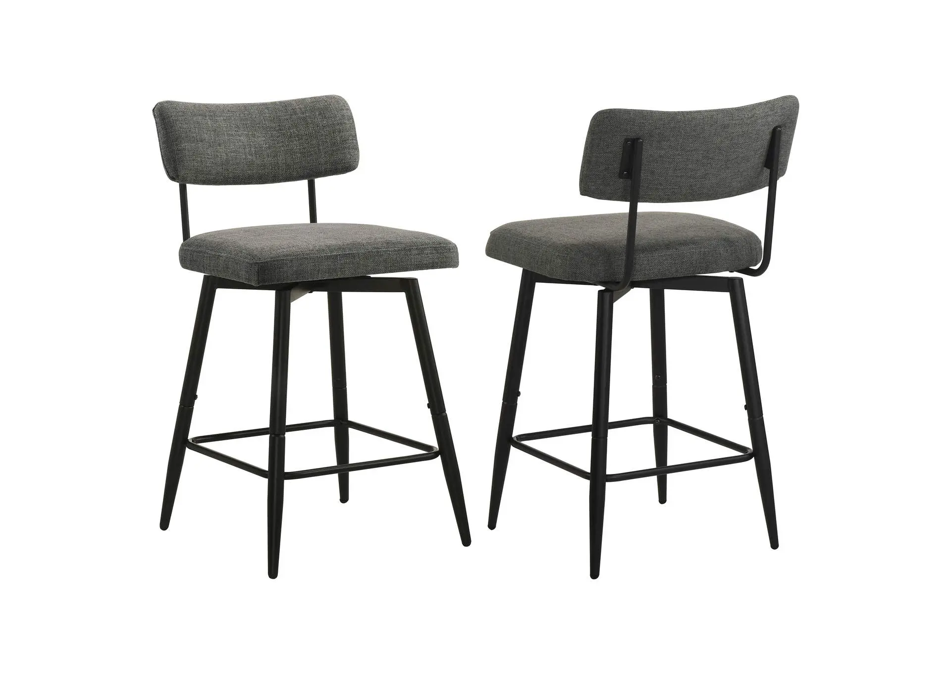 Levine Fabric Upholstered Swivel Counter Chair Grey (Set of 2)