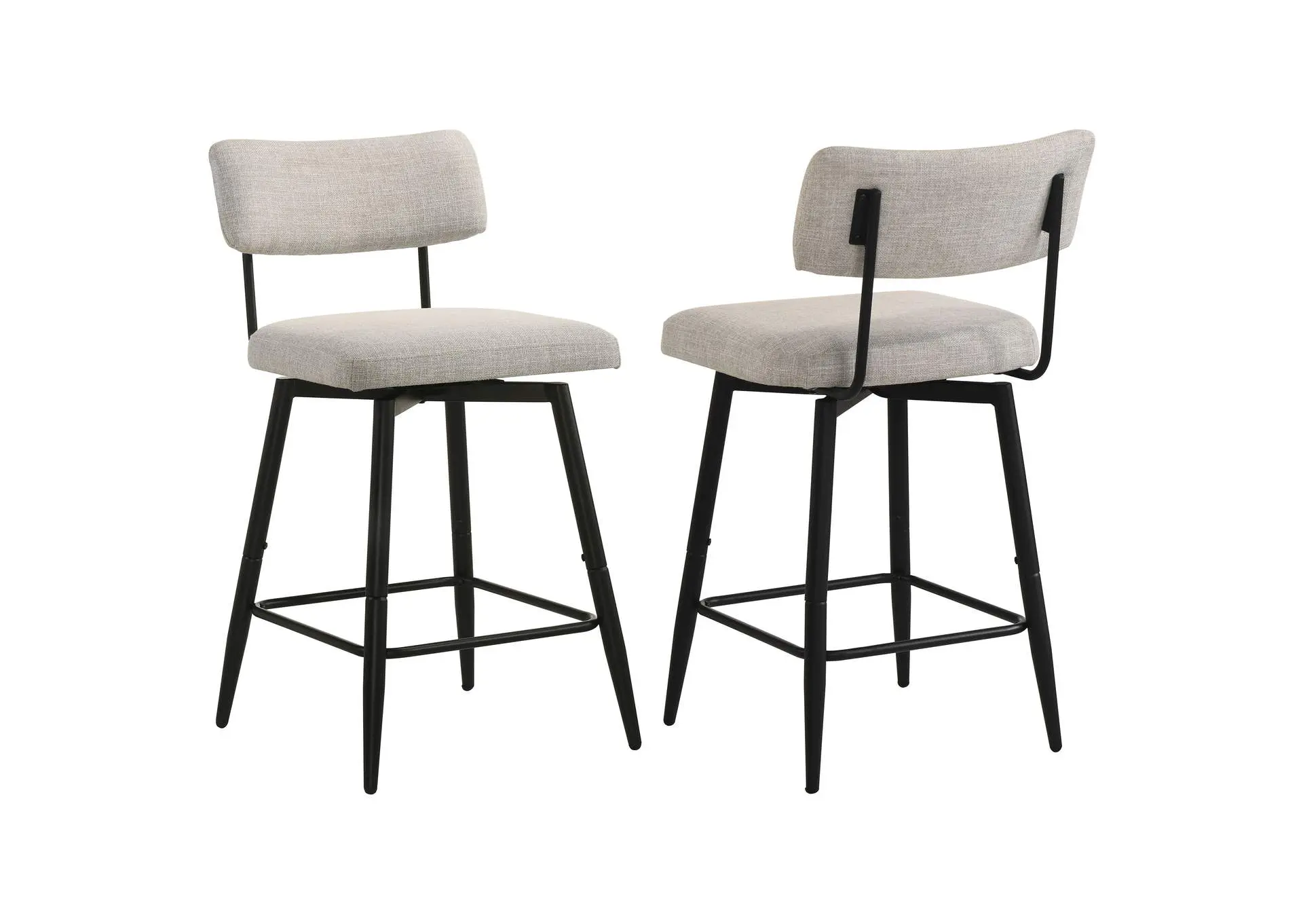 Levine Fabric Upholstered Swivel Counter Chair Cream (Set of 2)