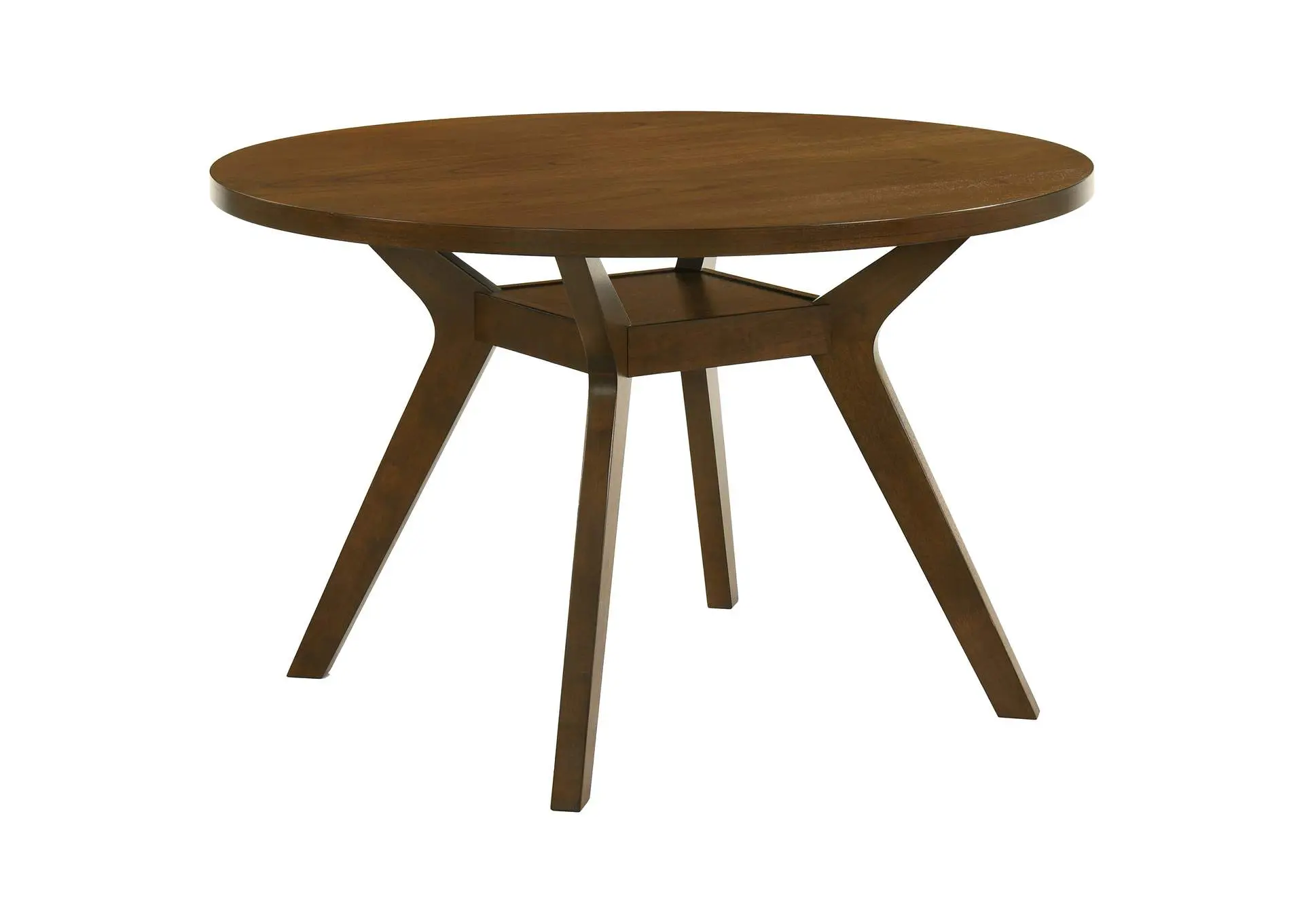 Mueller 48-inch Round Mindi Veneer Dining Table Brown