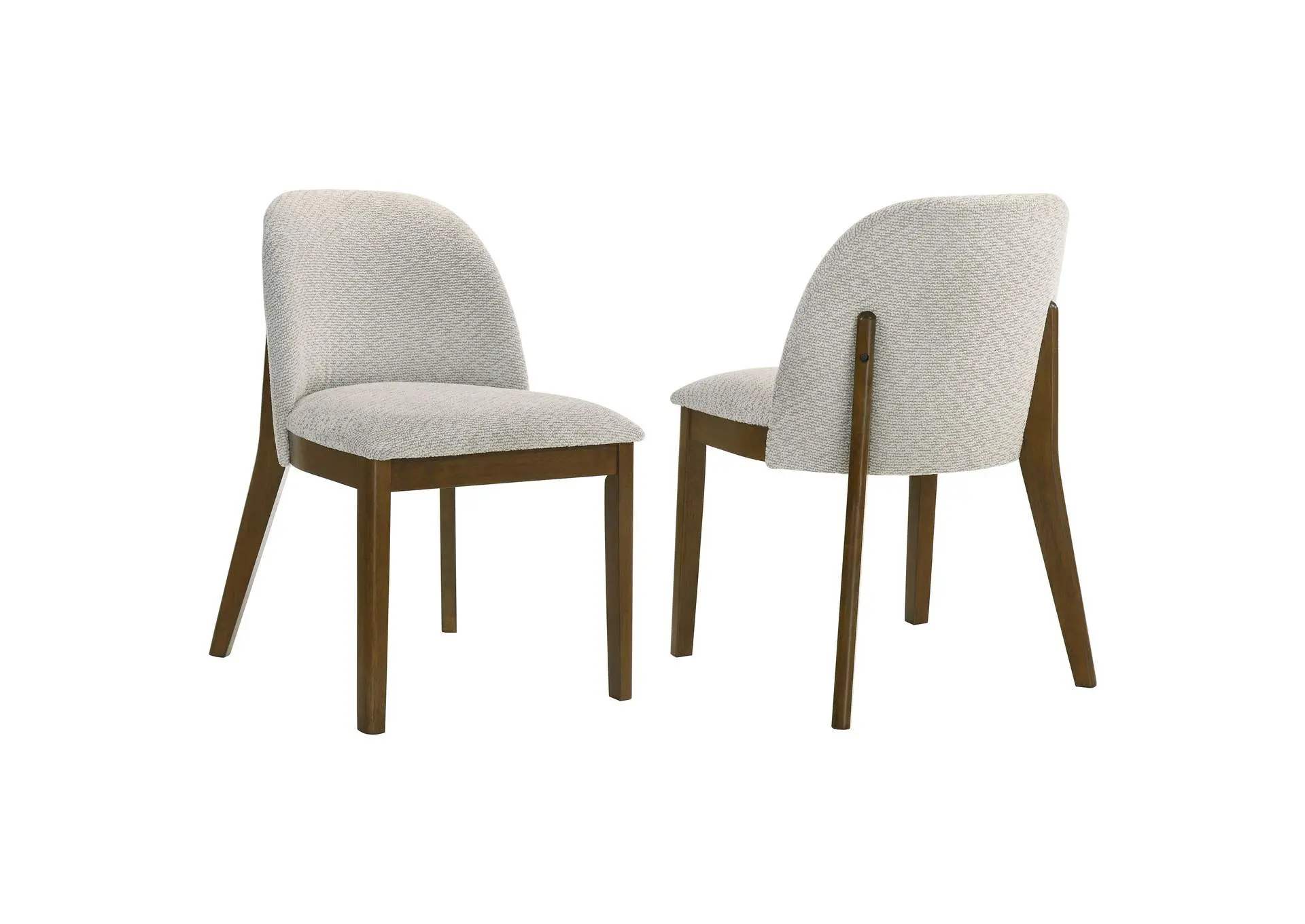 Mueller Upholstered Dining Side Chair Brown and Beige (Set of 2)