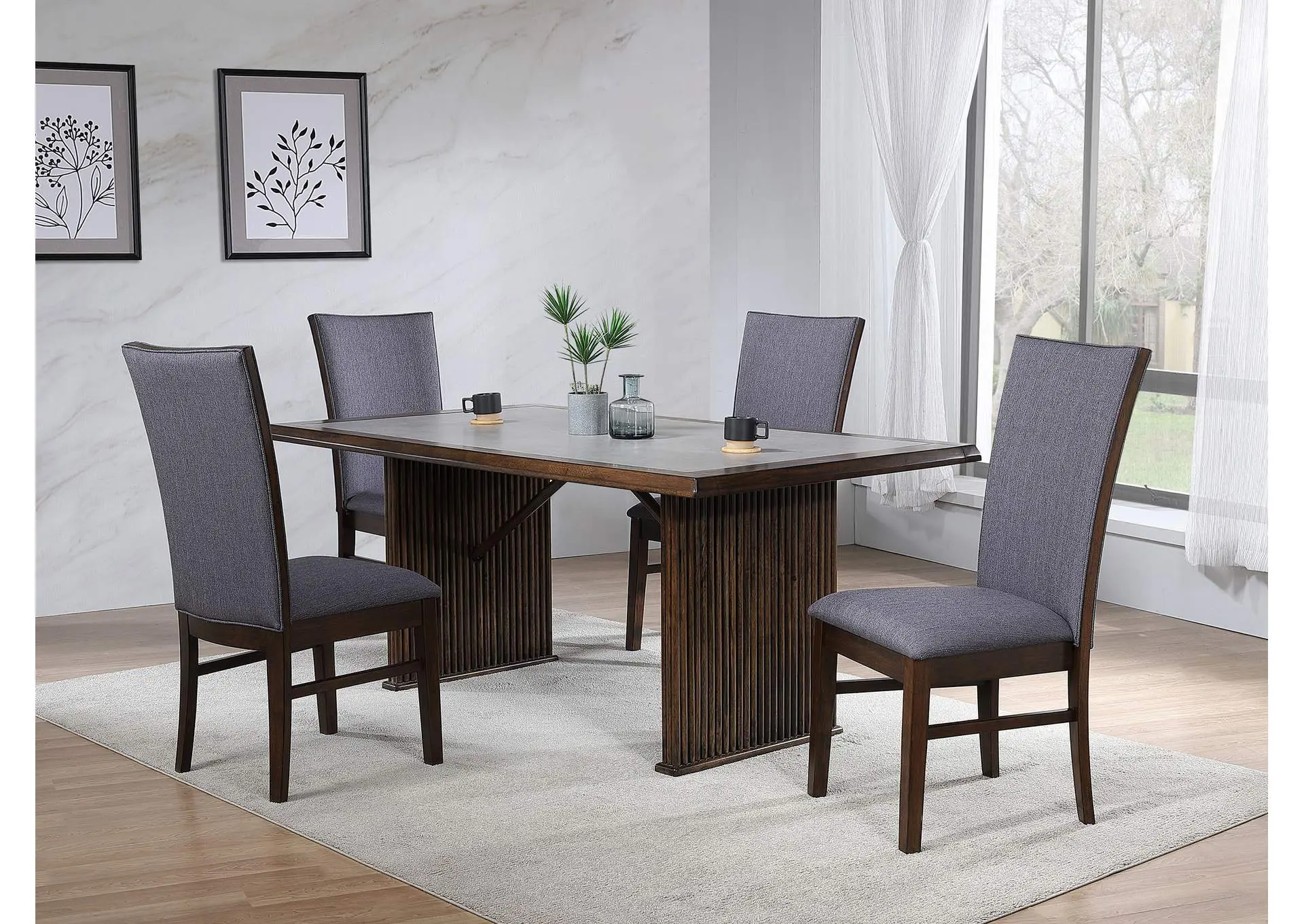 Sherwood 5-piece Rectangular Dining Table Set Brown