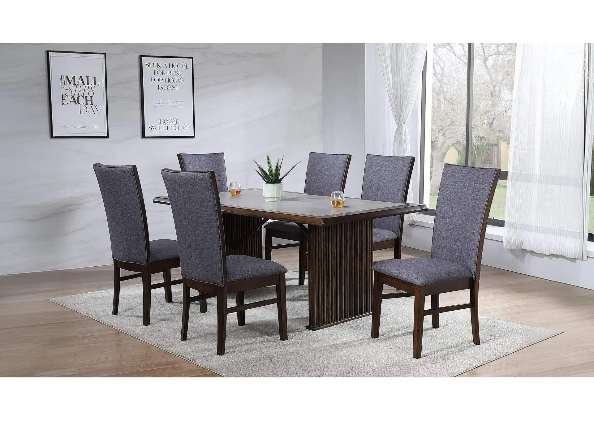 Sherwood 7-piece Rectangular Dining Table Set Brown