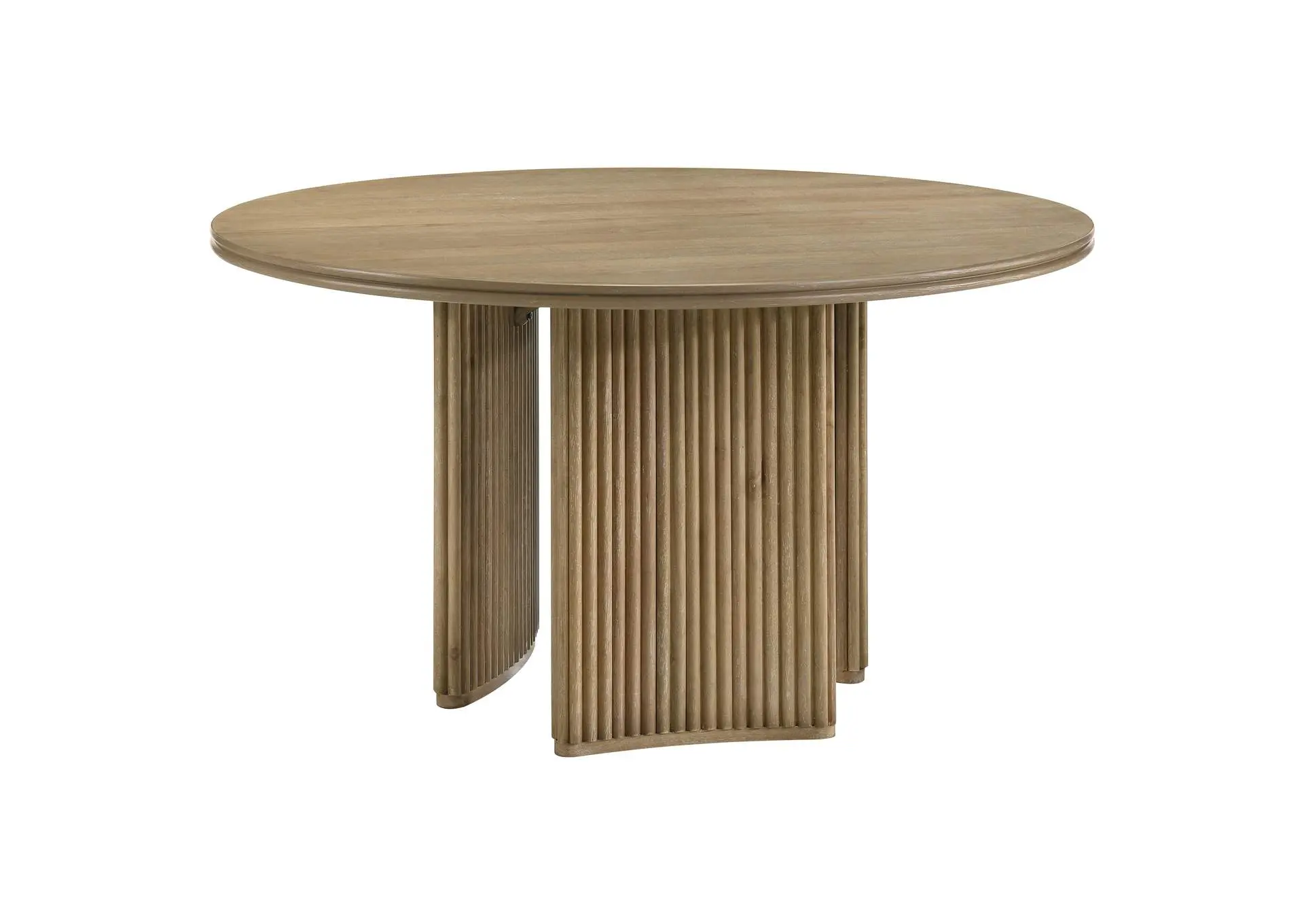 Adina 53-inch Round Wood Dining Table Distressed Light Brown