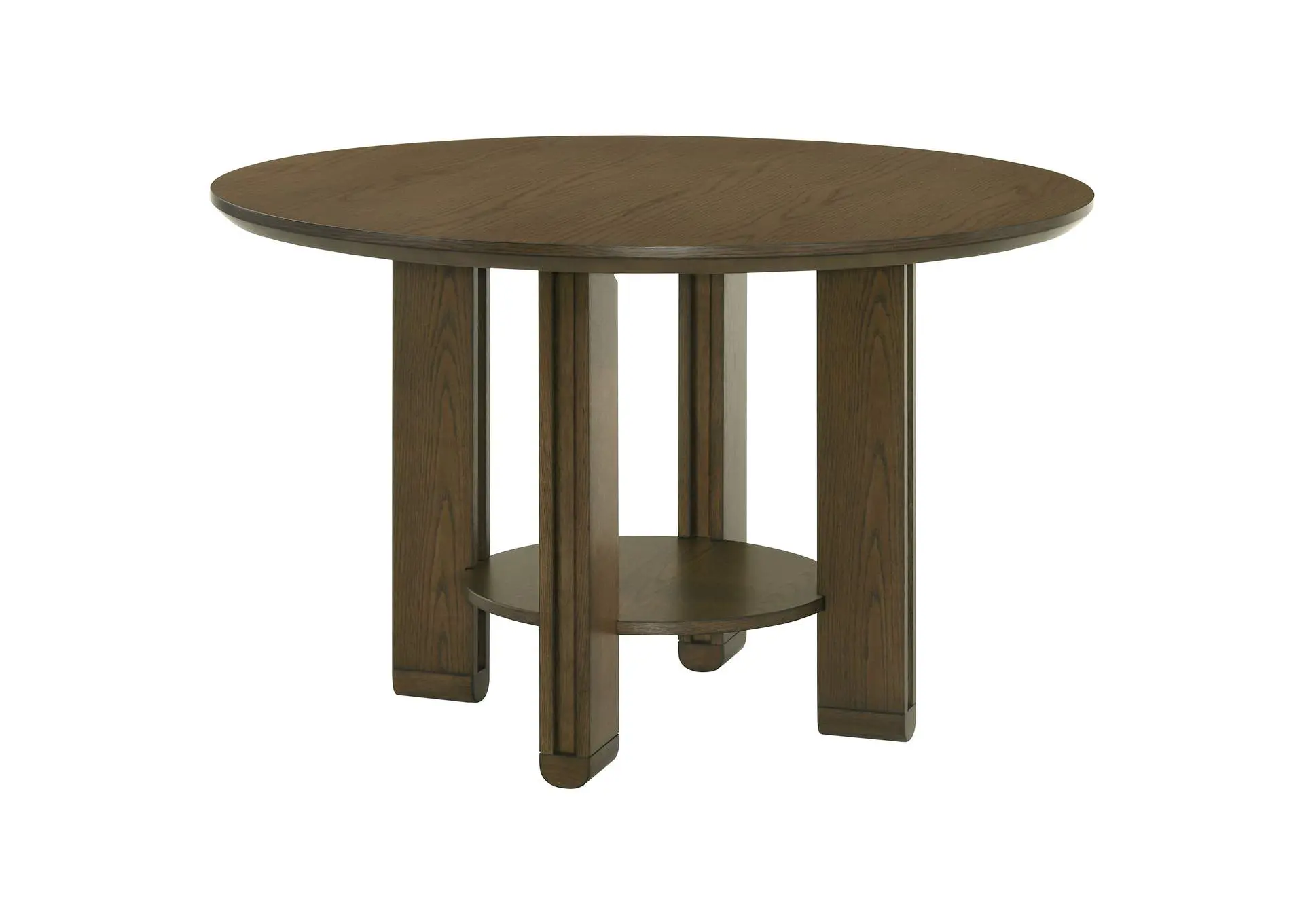 Ottowa 47-inch Round Wood Dining Table with Shelf Brown