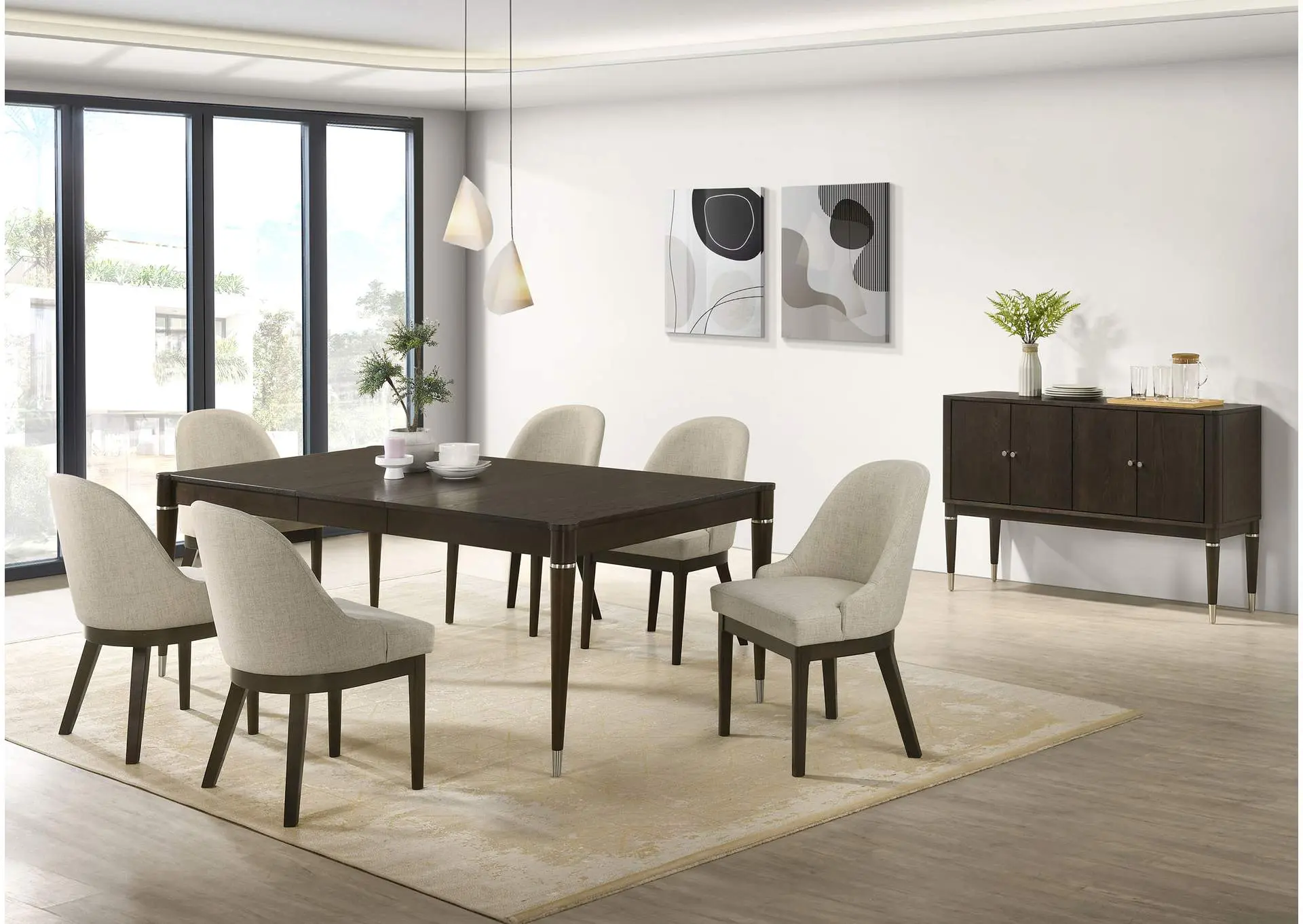 Reseda 8-piece Dining Set With Sideboard Ash Brown