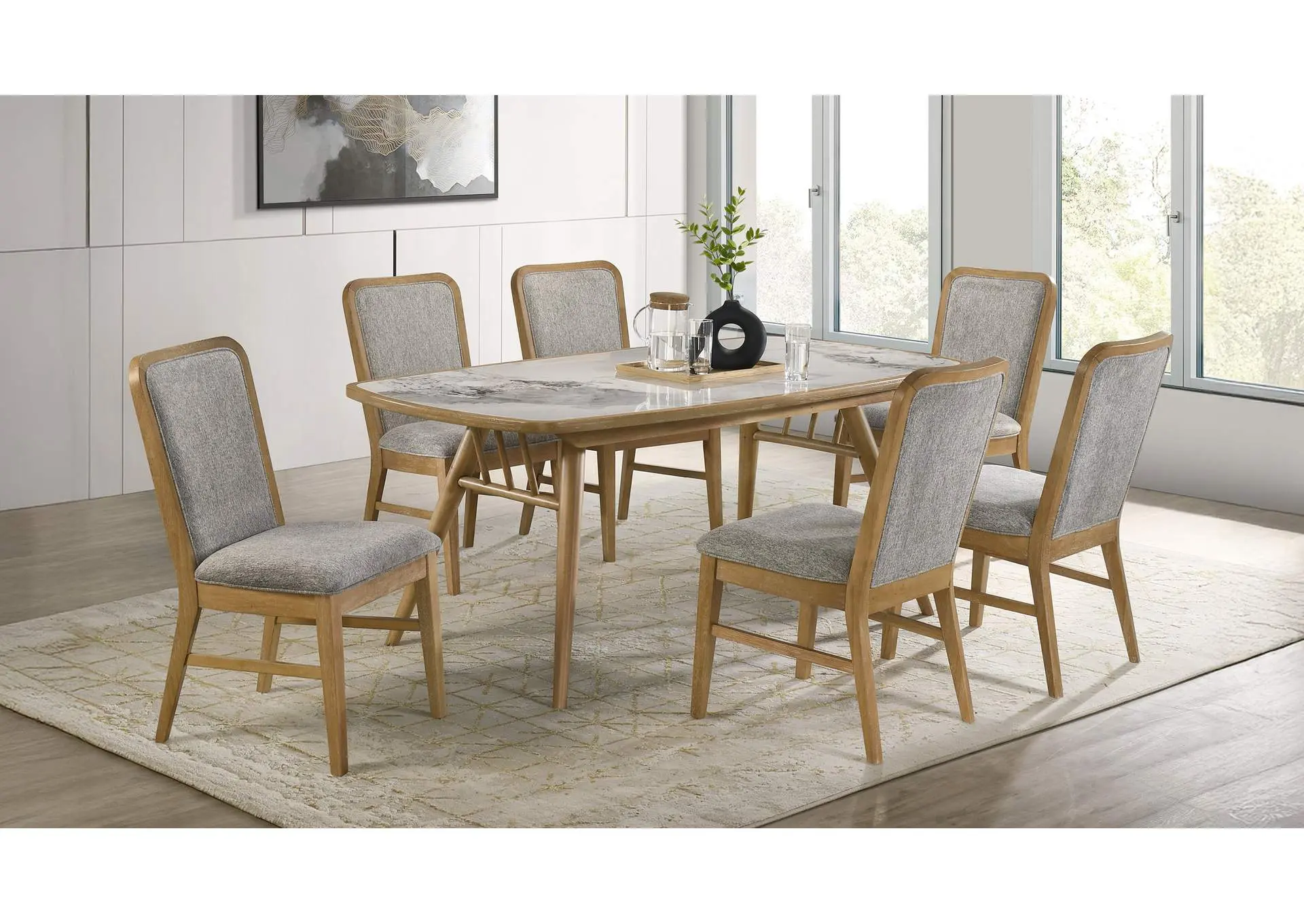 Croyden 7-piece Rectangular Dining Set Weathered Natural