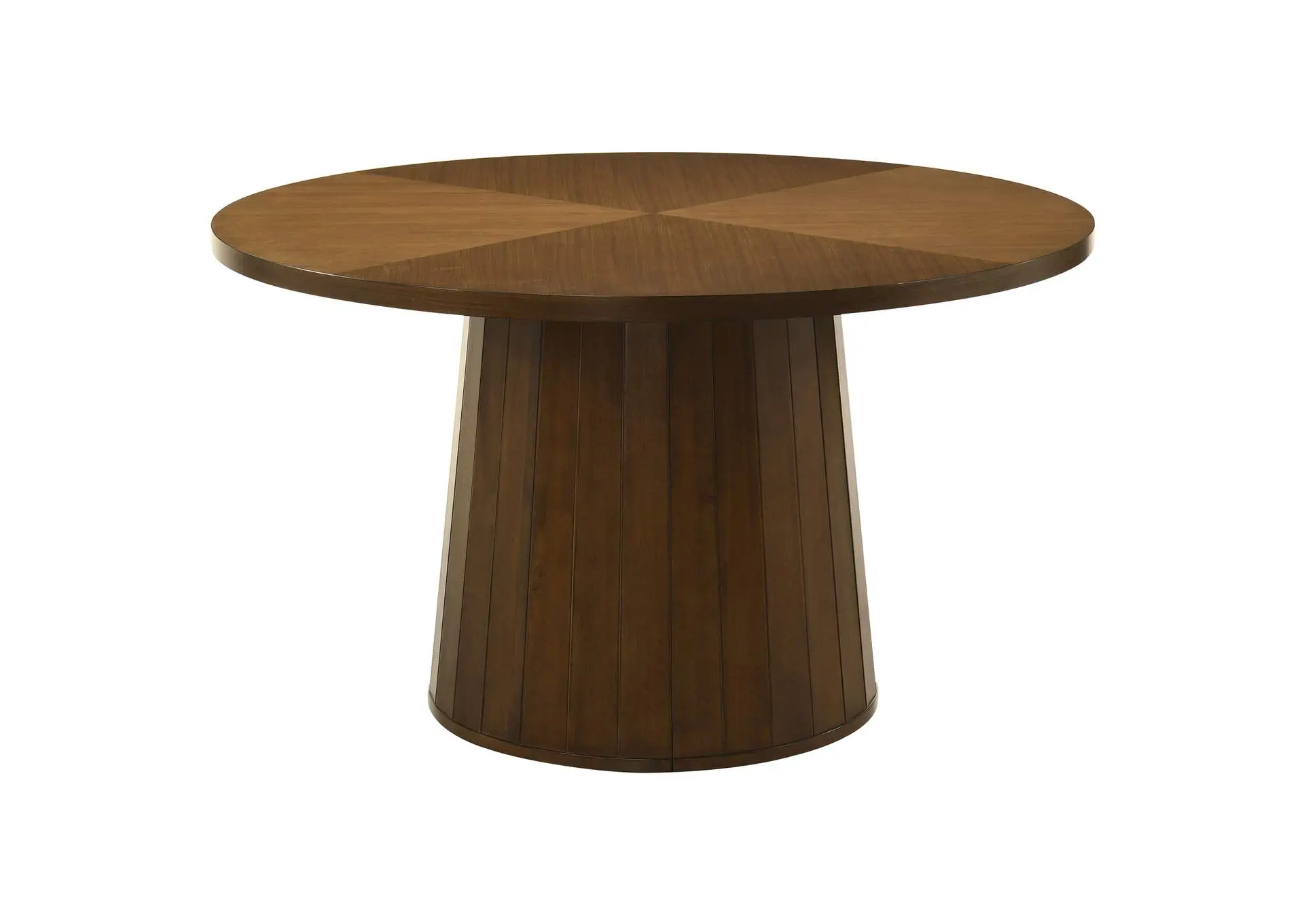 Galindo 52-inch Round Walnut Veneer Dining Table Walnut