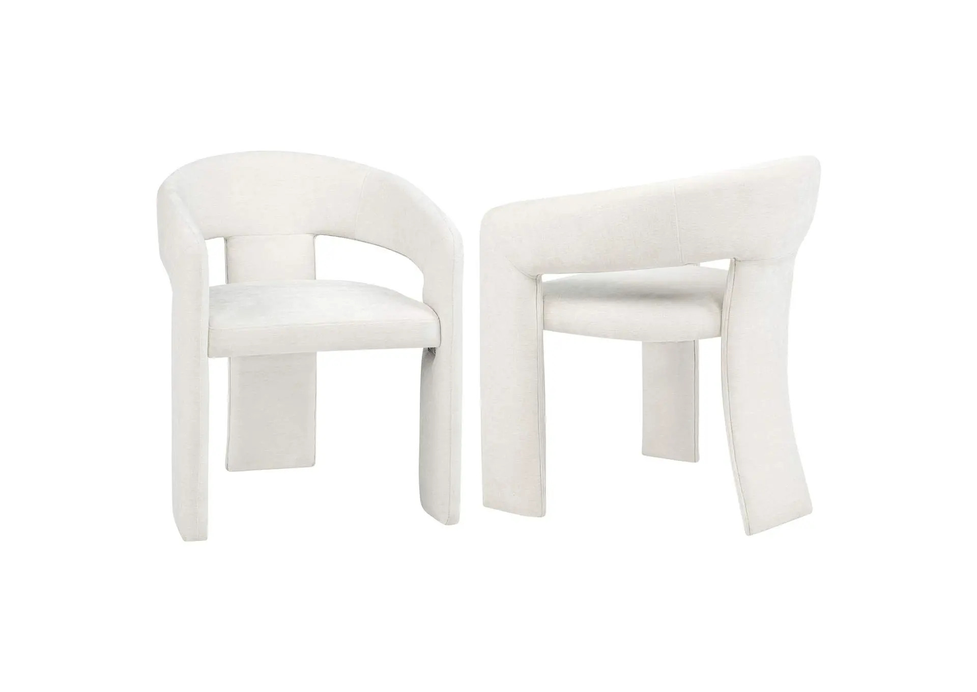 Carlow Upholstered Dining Arm Chair White (Set of 2)