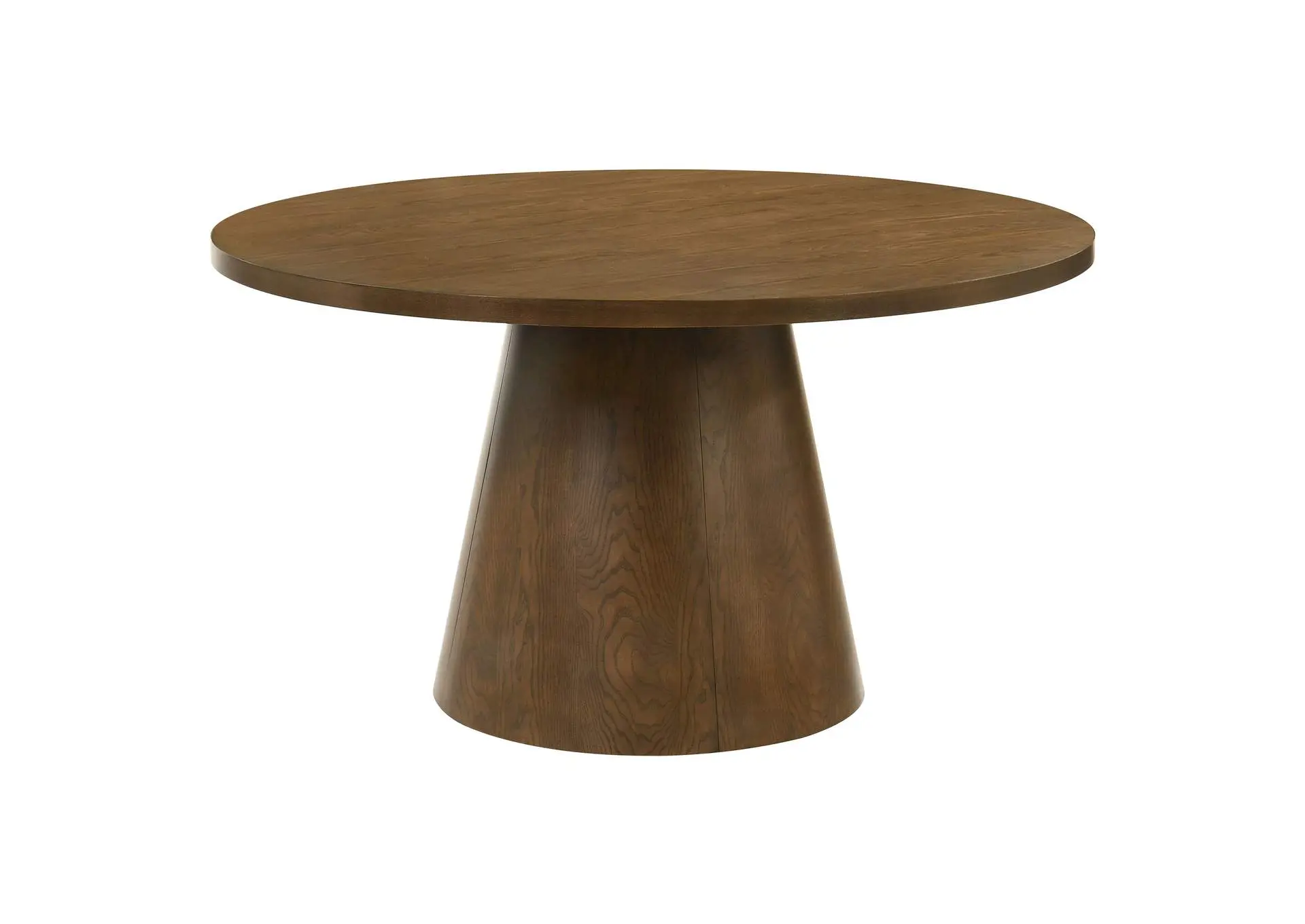 Franklin 54-inch Round Wood Pedestal Base Dining Table Dark Brown