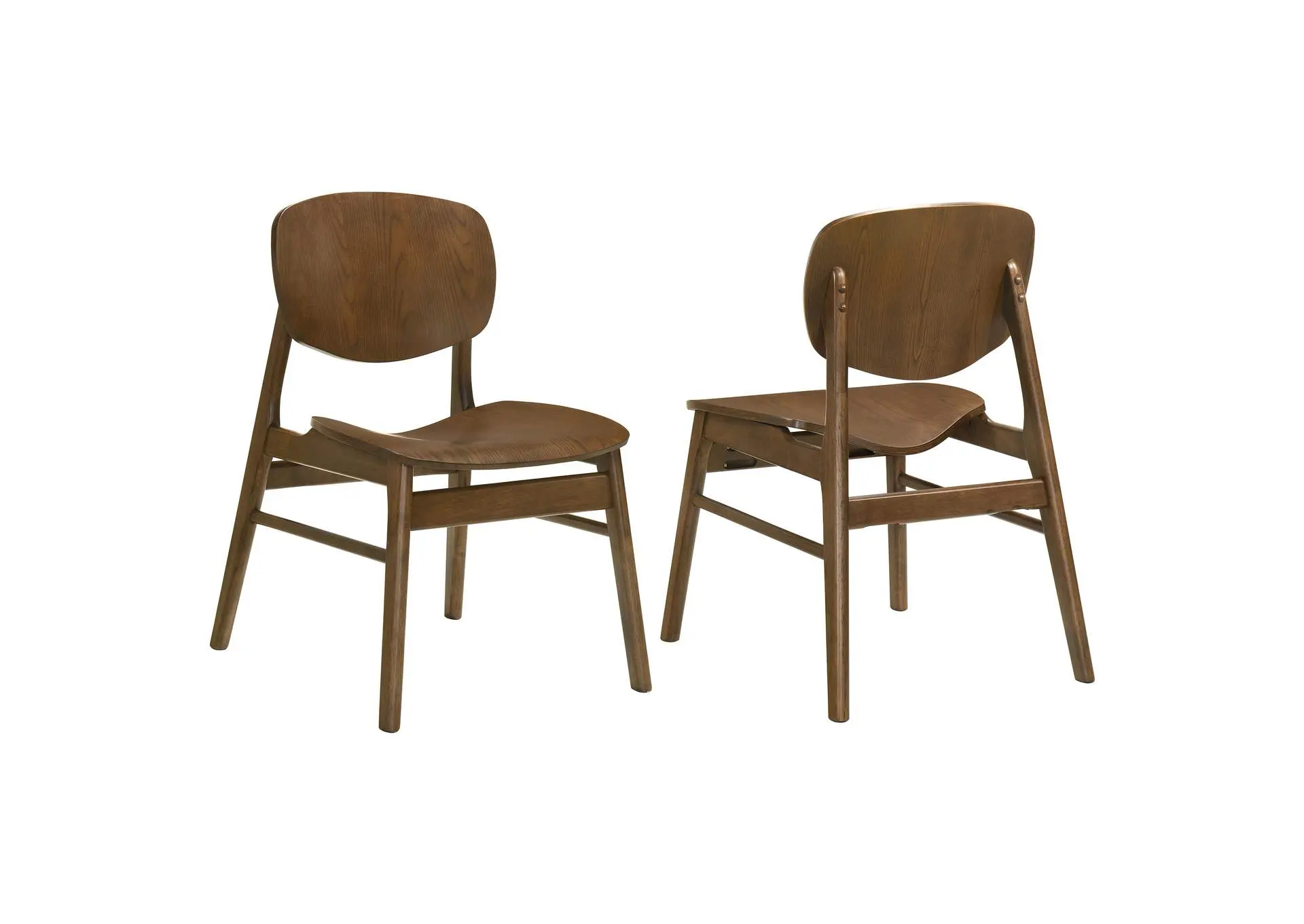 Benford Dining Side Chair Wood Seat Dark Brown (Set of 2)