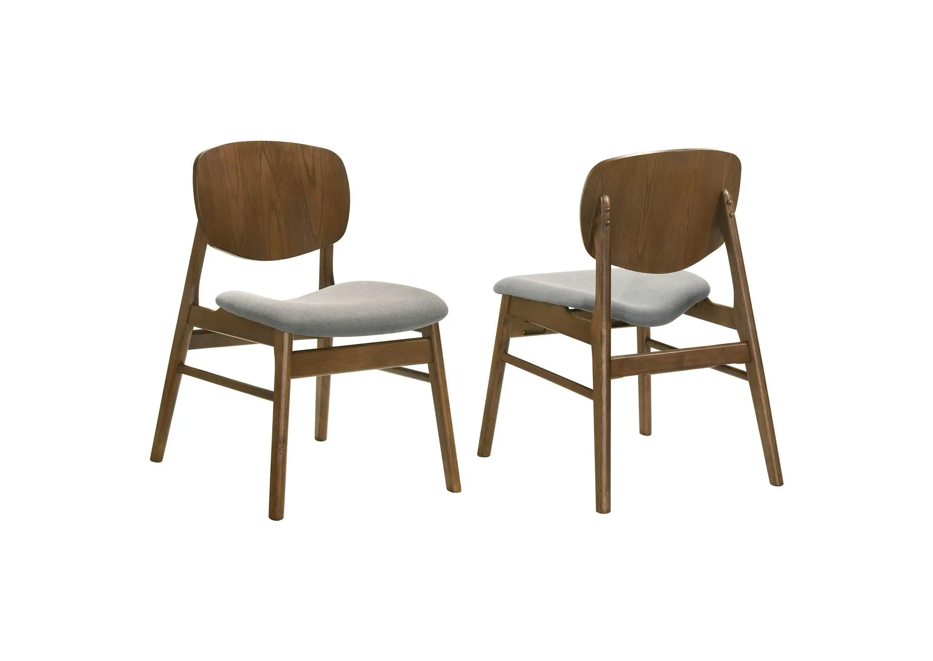 Benford Dining Side Chair Upholstered Seat Dark Brown (Set of 2)