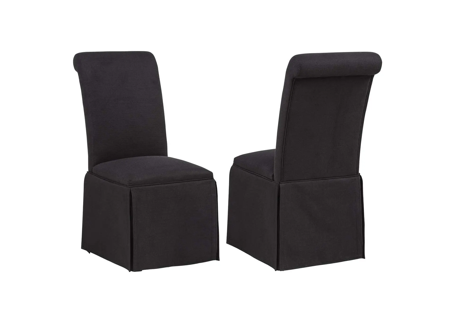 Shawna Upholstered Skirted Side Chair Black (Set of 2)