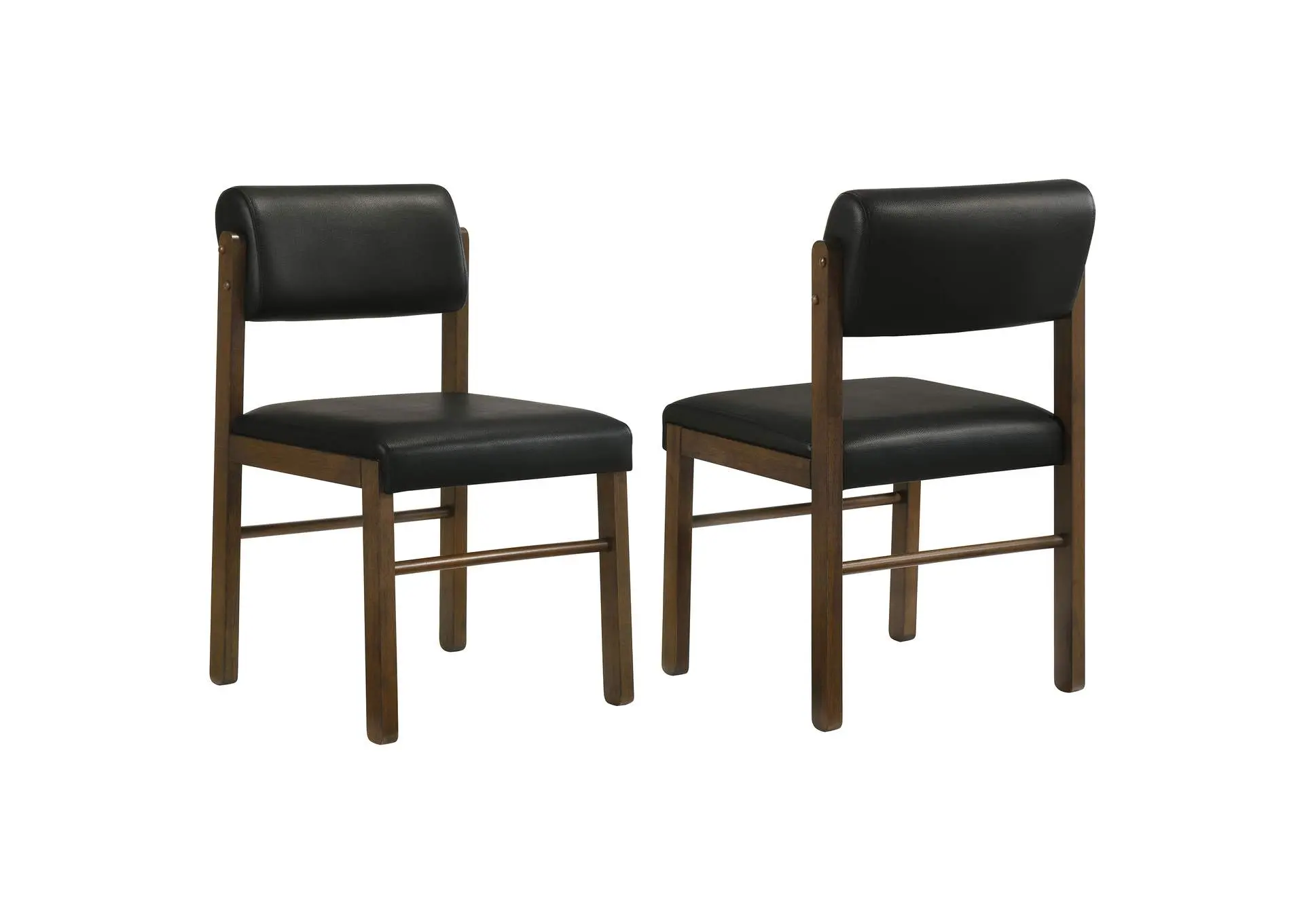 Kehoe Upholstered Dining Side Chair Black and Walnut (Set of 2)