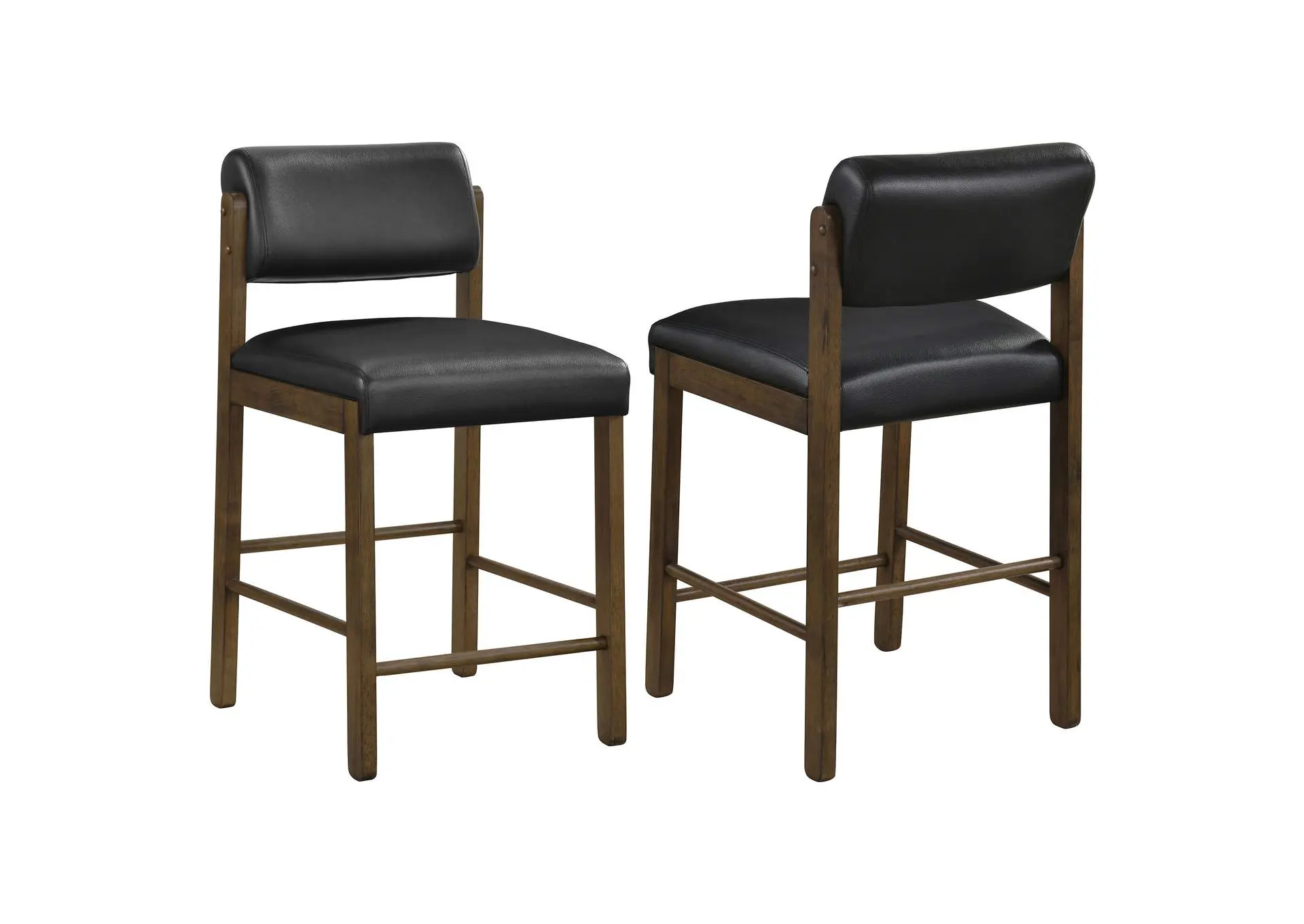 Kehoe Upholstered Counter Height Chair Black and Walnut (Set of 2)