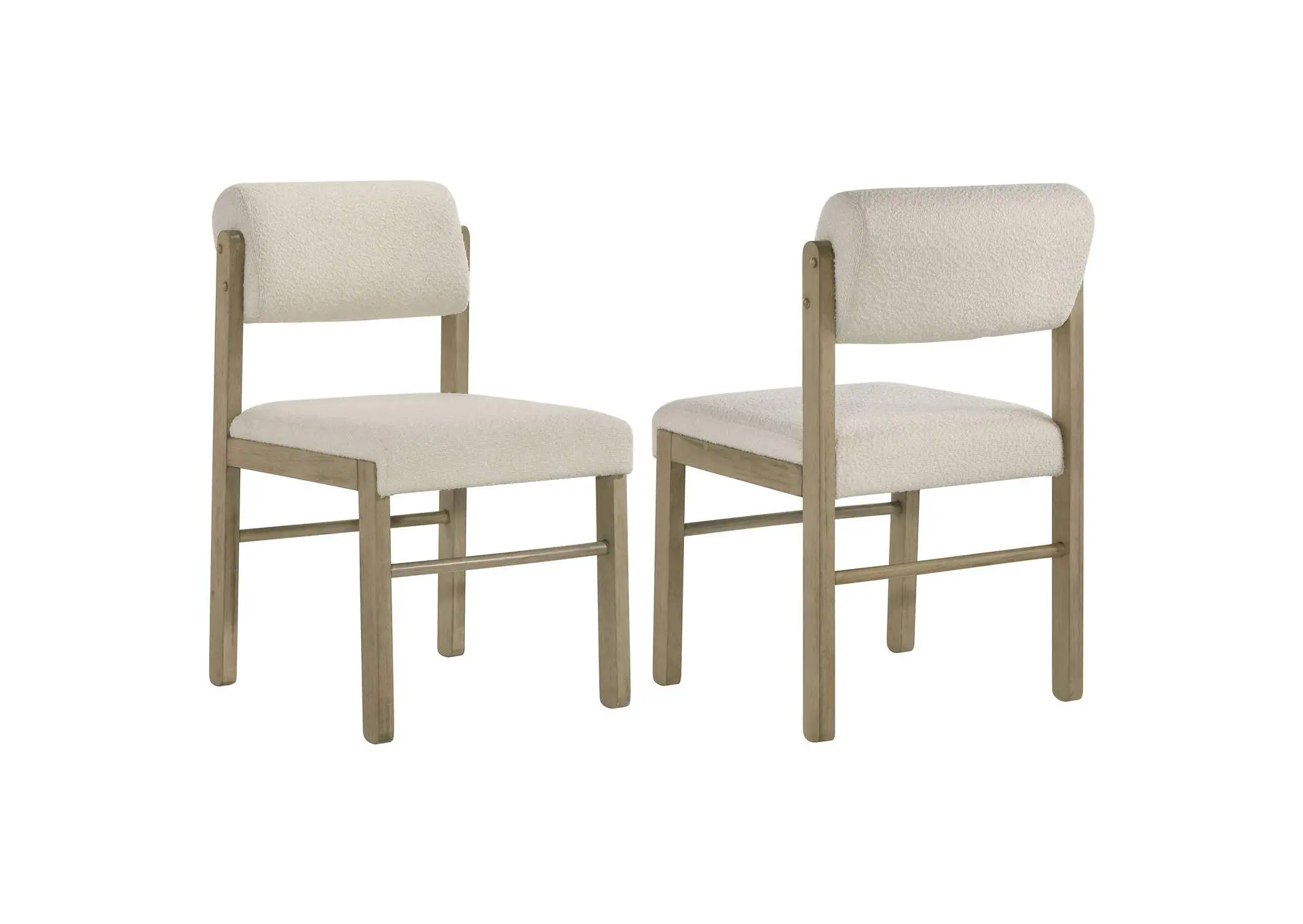Kehoe Upholstered Dining Side Chair Cream and Natural Oak (Set of 2)