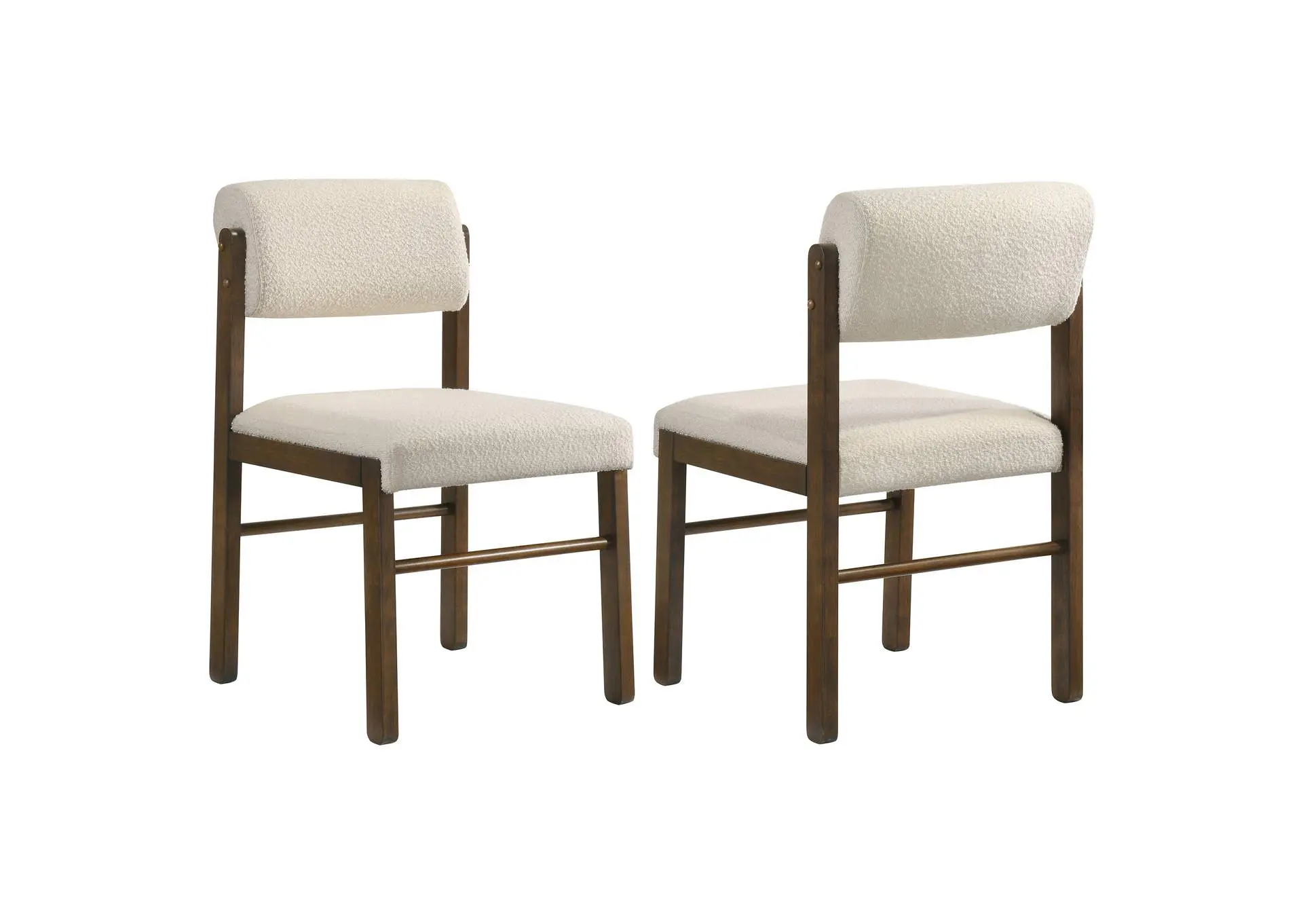 Kehoe Upholstered Dining Side Chair Cream and Walnut (Set of 2)