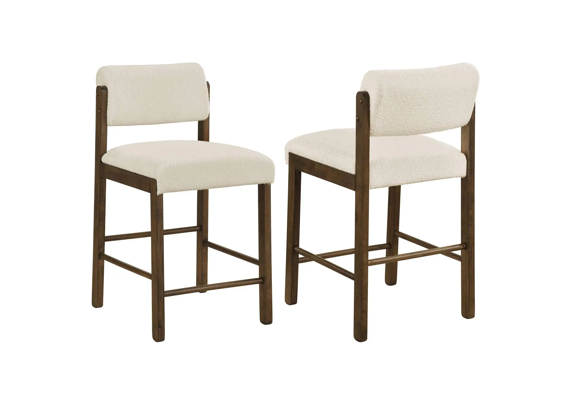 Kehoe Upholstered Counter Height Chair Cream and Walnut (Set of 2)