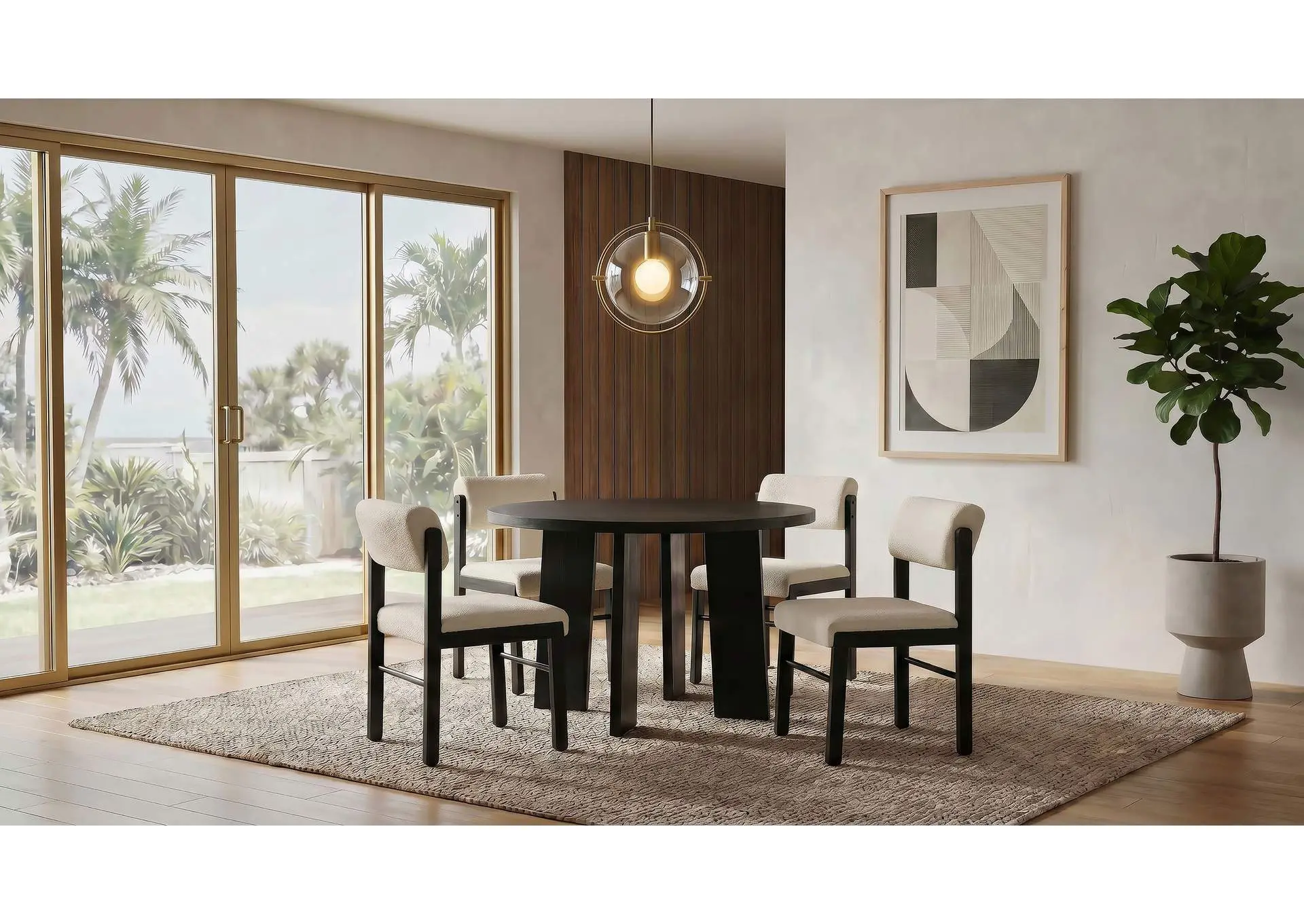 Strouse 5-piece Dining Set Cream and Black