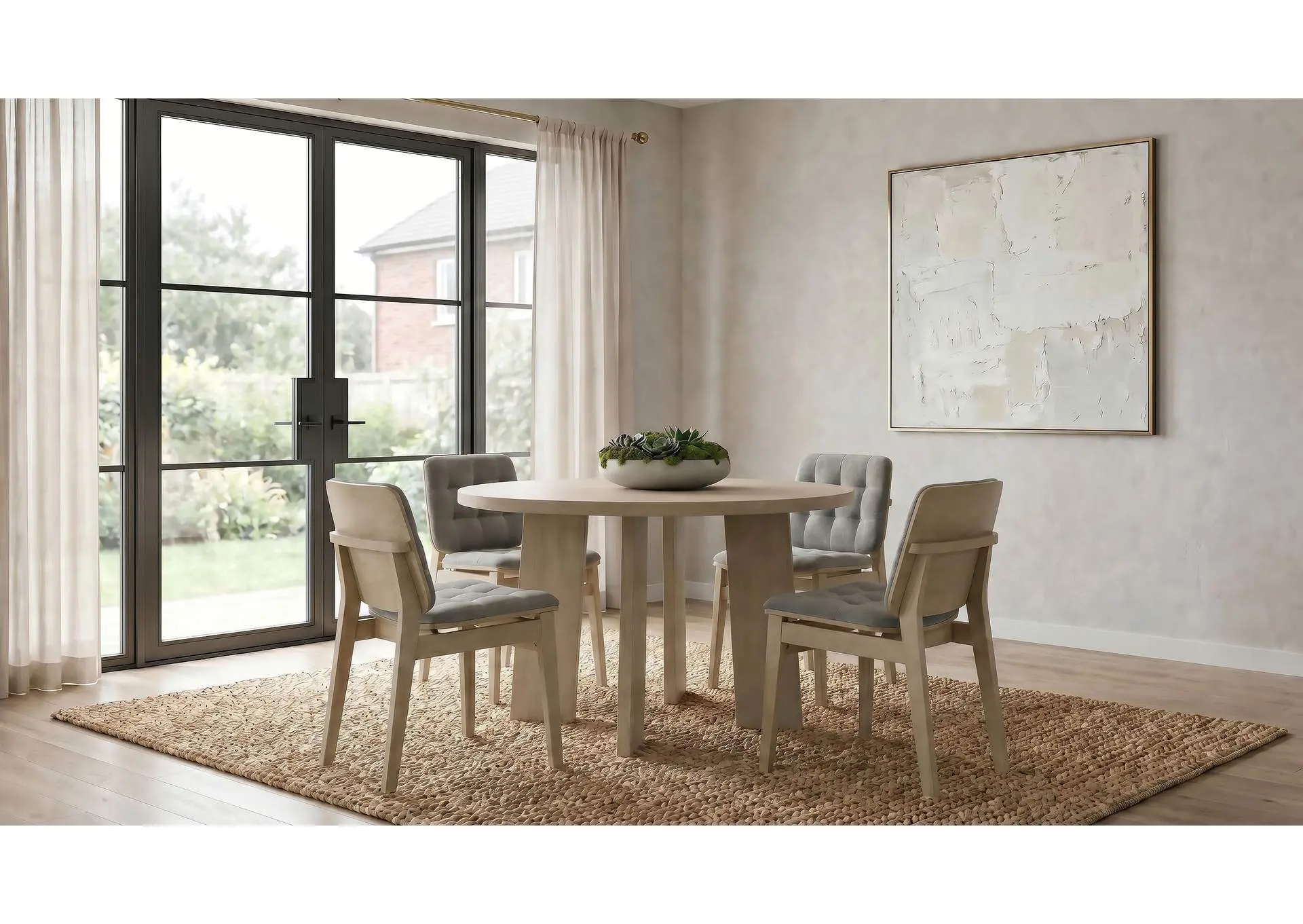 Strouse 5-piece Dining Set Grey and Natural Oak