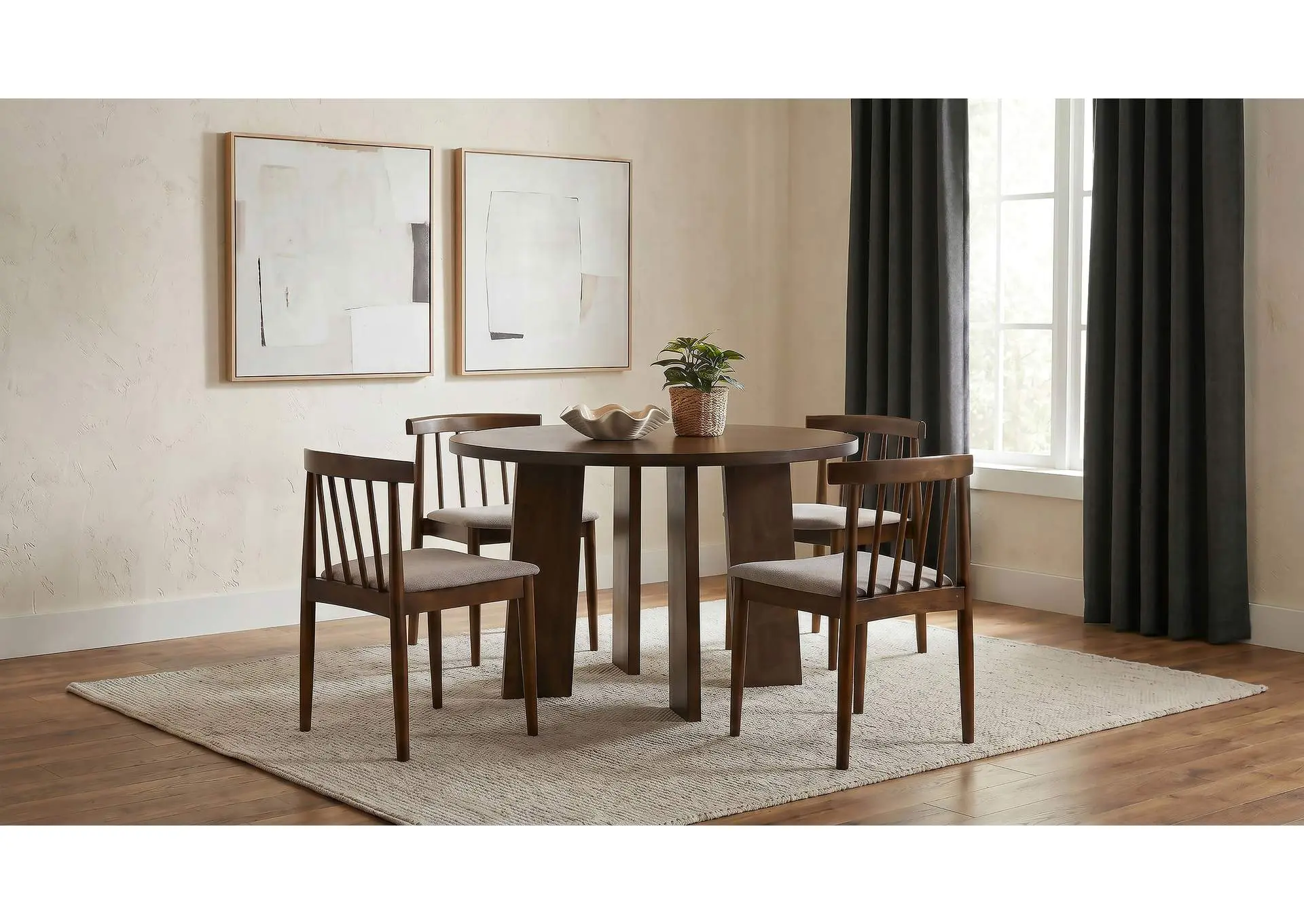 Strouse 5-piece Dining Set Wheat and Walnut