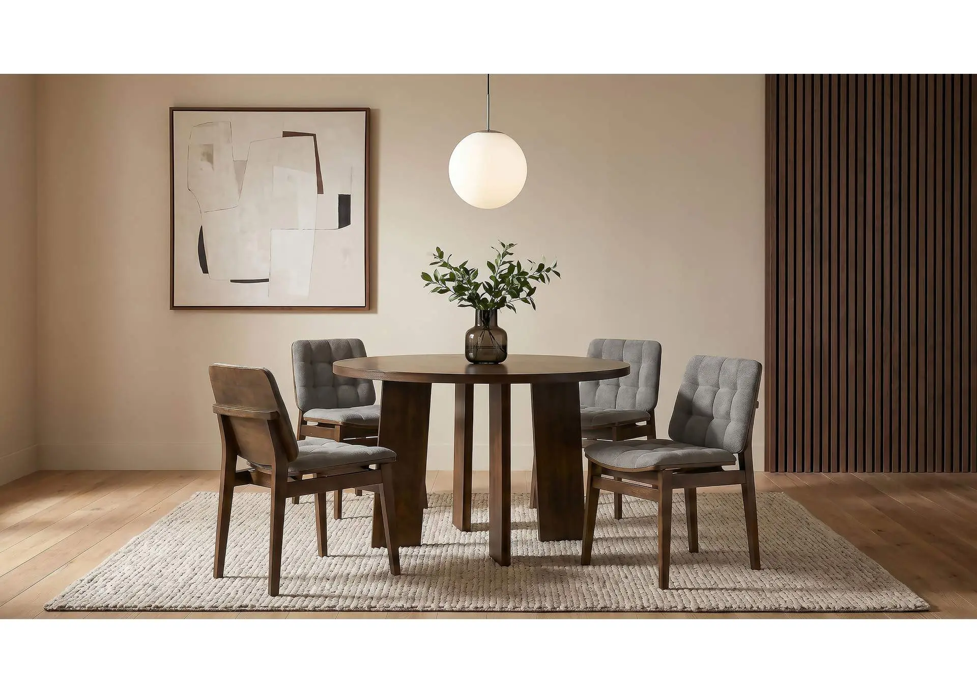 Strouse 5-piece Dining Set Grey and Walnut