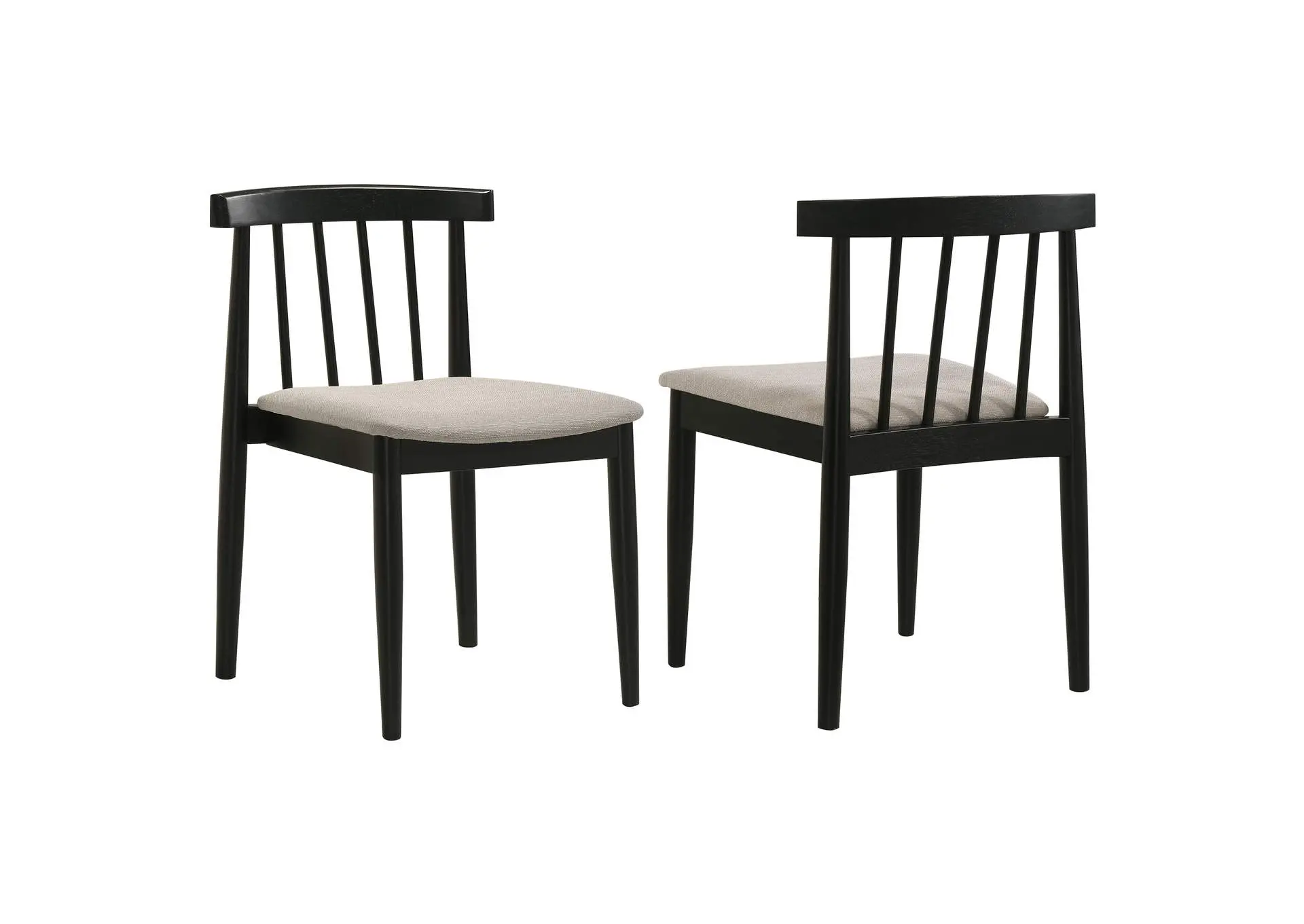 Cullen Dining Side Chair Upholstered Seat Black (Set of 2)