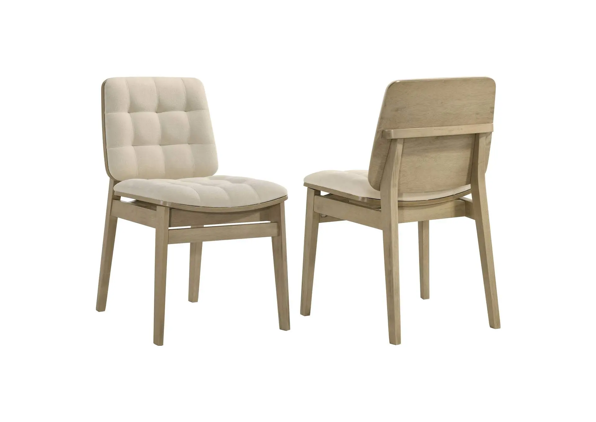 Redbridge Upholstered Side Chair Cream and Natural Oak (Set of 2)