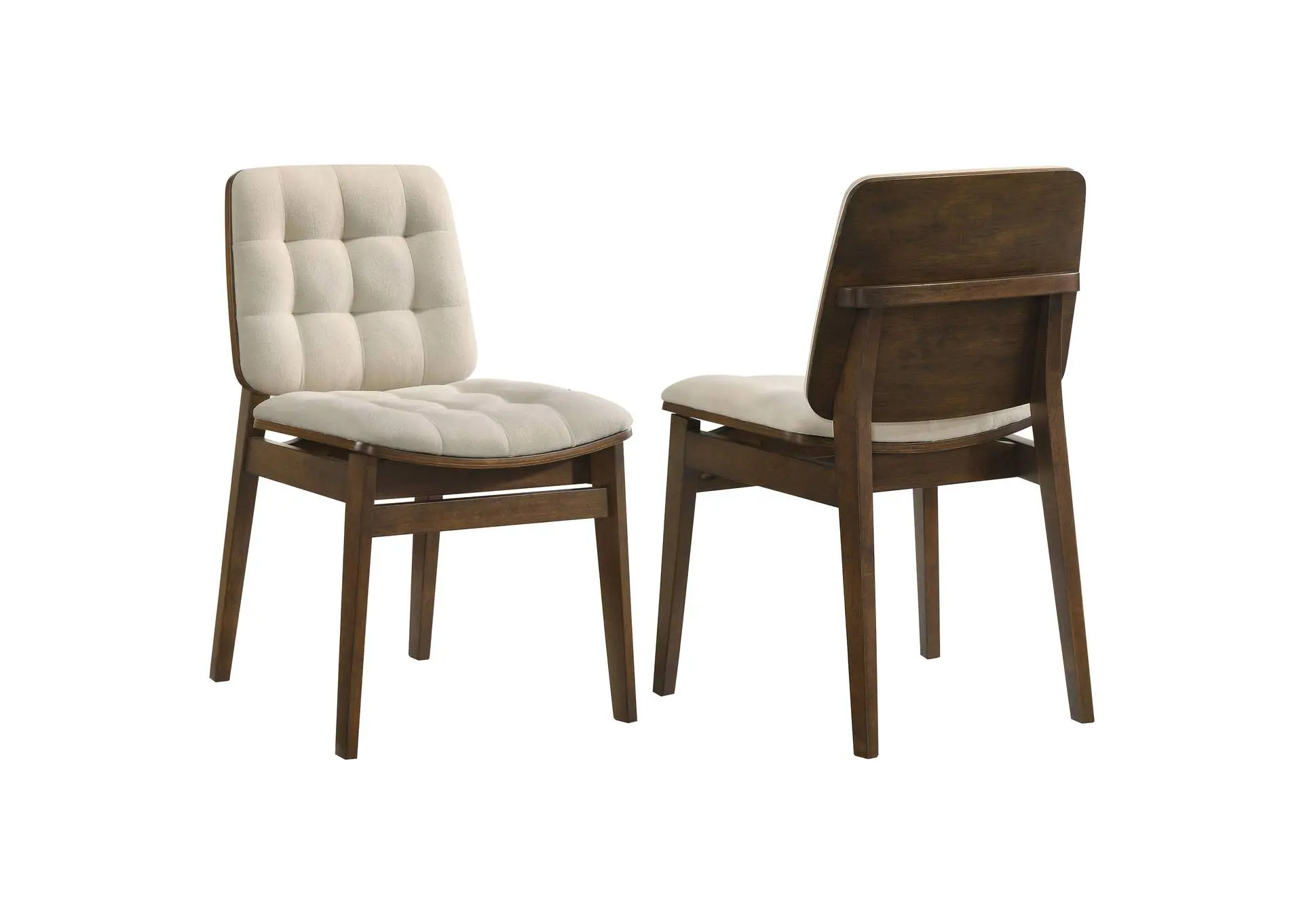 Redbridge Upholstered Side Chair Cream and Walnut (Set of 2)