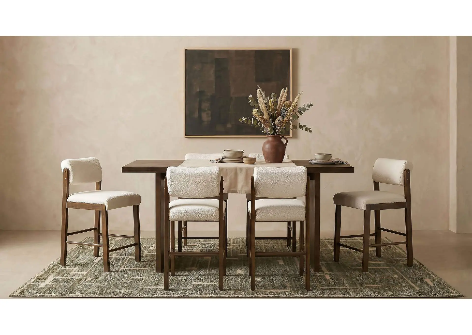 Decker 7-piece 70-inch Counter Height Dining Set Cream and Walnut
