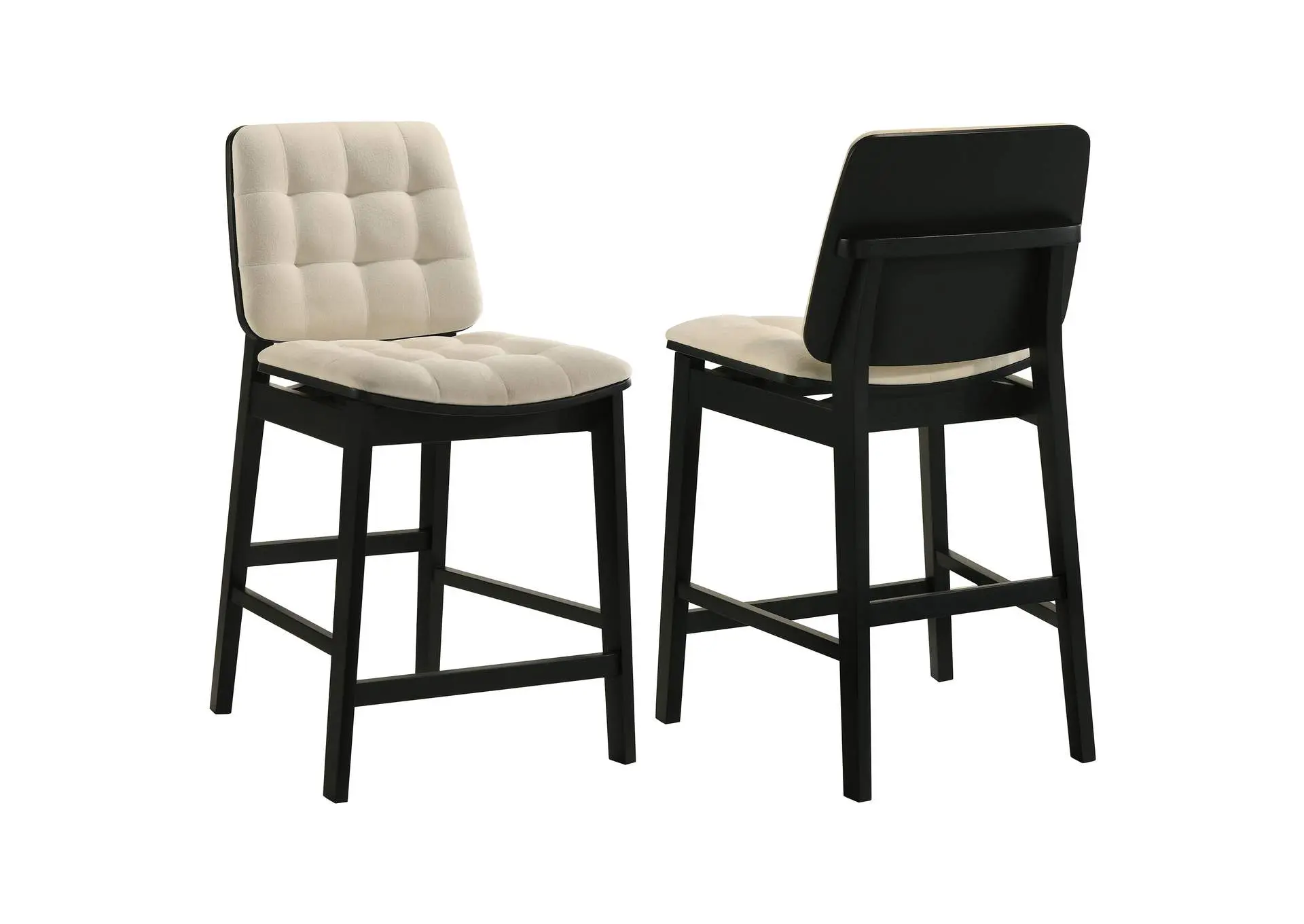 Redbridge Upholstered Counter Chair Cream and Black (Set of 2)