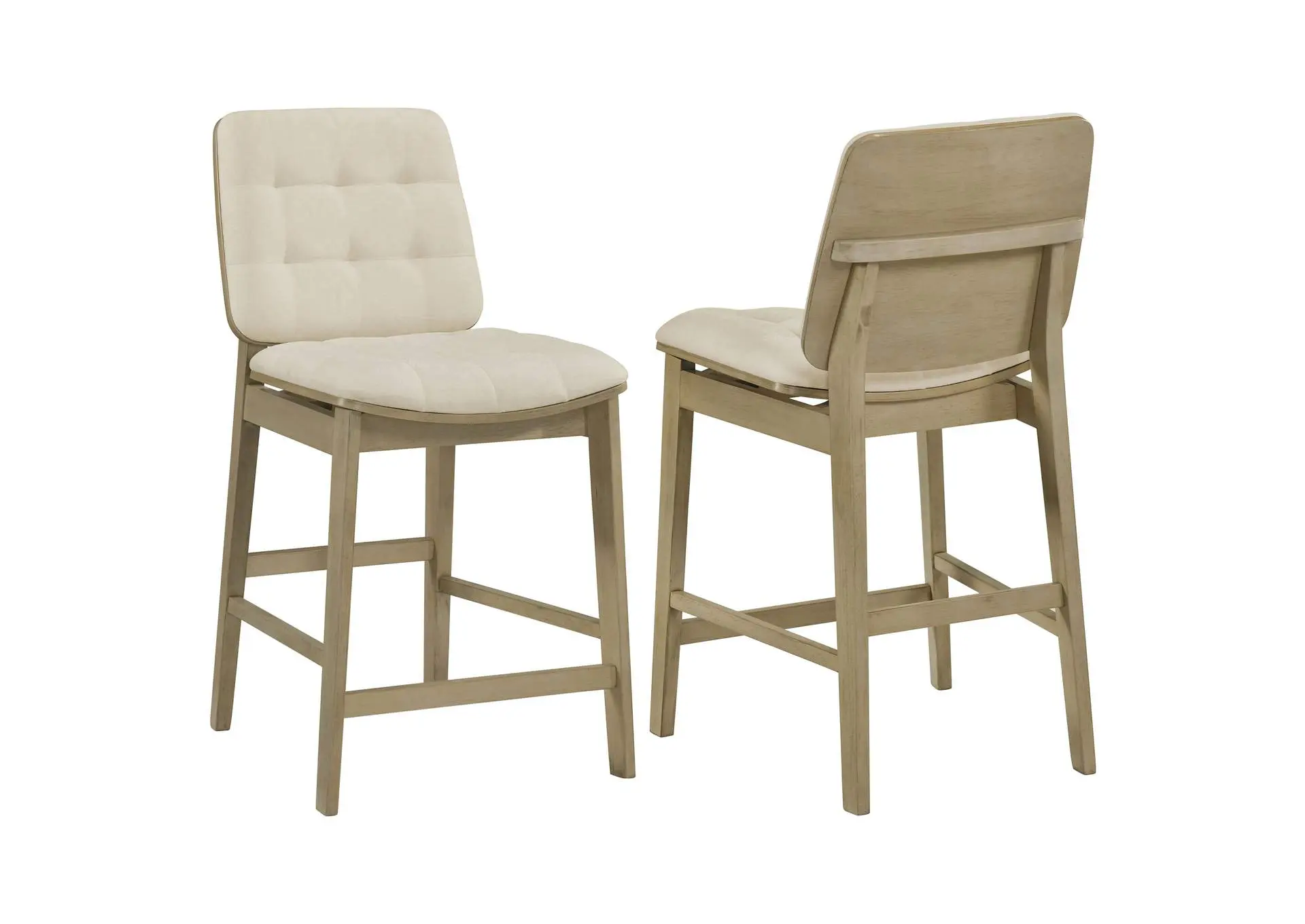 Redbridge Upholstered Counter Chair Cream and Natural Oak (Set of 2)