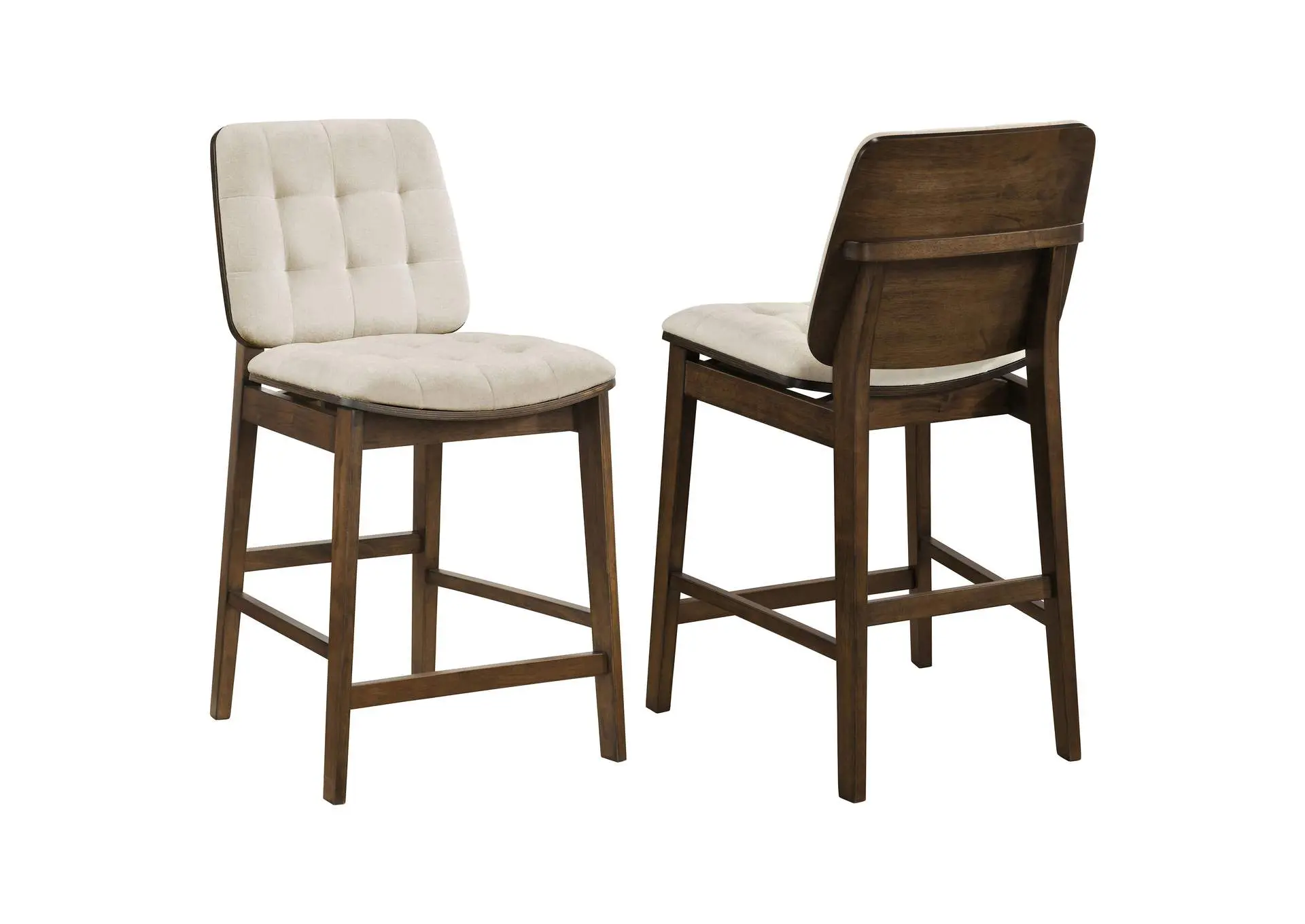 Redbridge Upholstered Counter Chair Cream and Walnut (Set of 2)