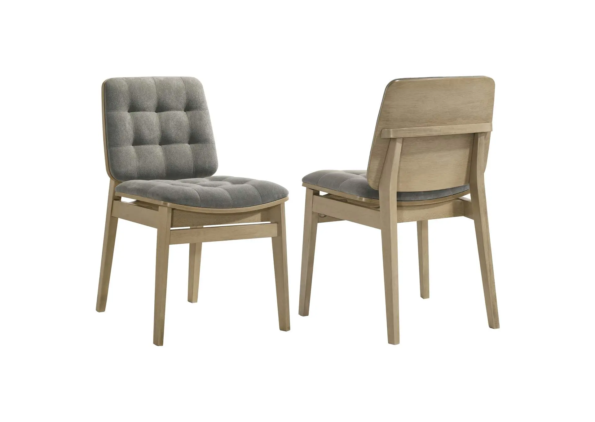 Redbridge Upholstered Side Chair Grey and Natural Oak (Set of 2)