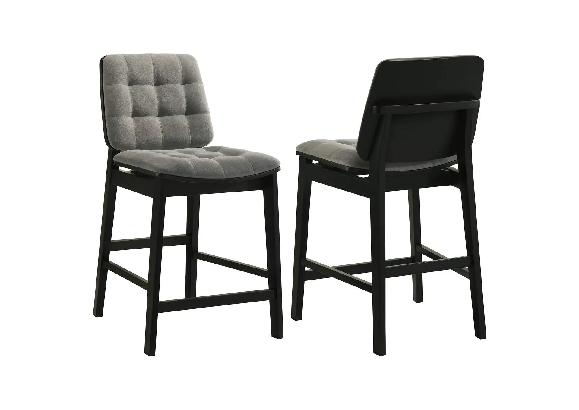 Redbridge Upholstered Counter Chair Grey and Black (Set of 2)