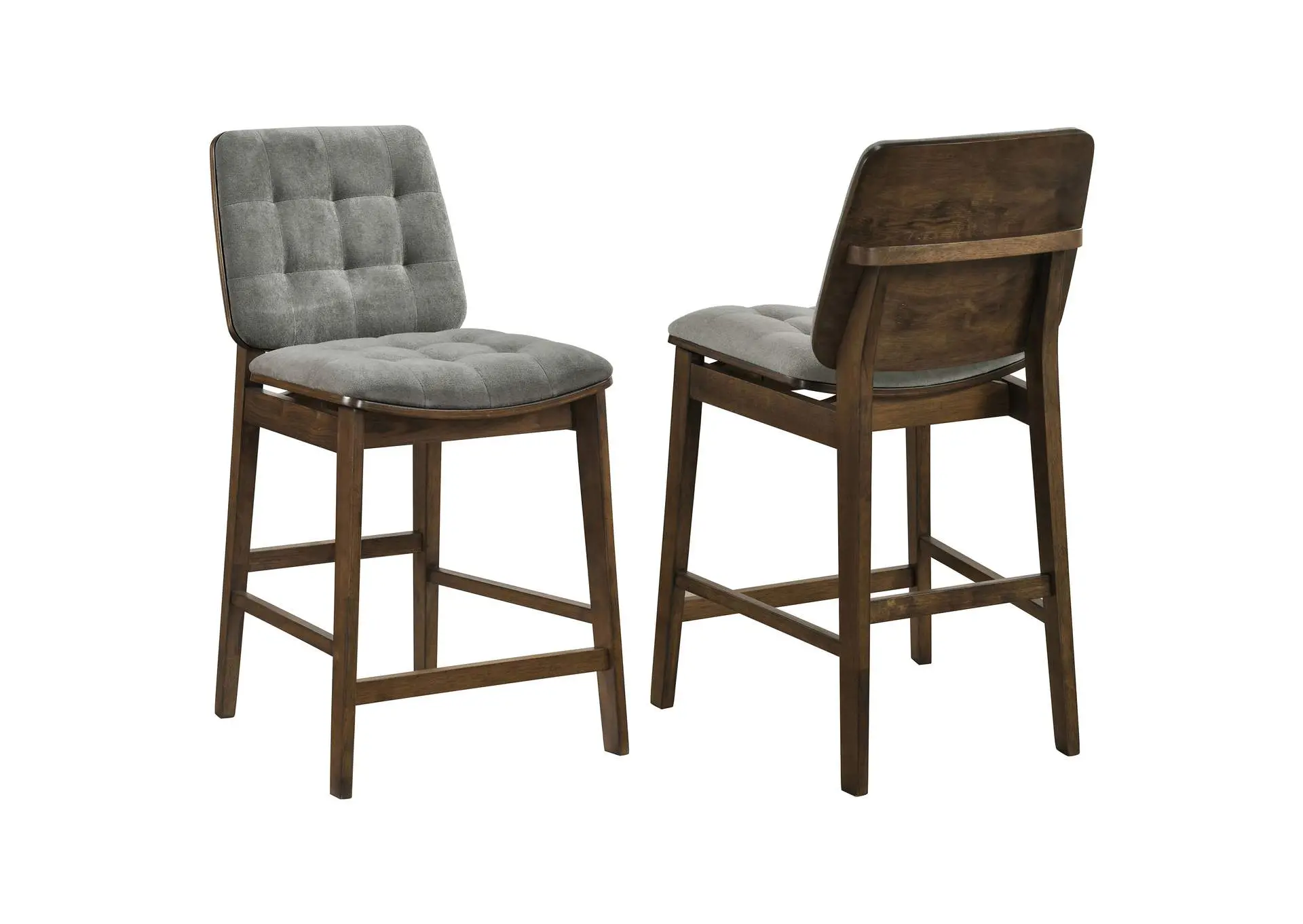 Redbridge Upholstered Counter Chair Grey and Walnut (Set of 2)
